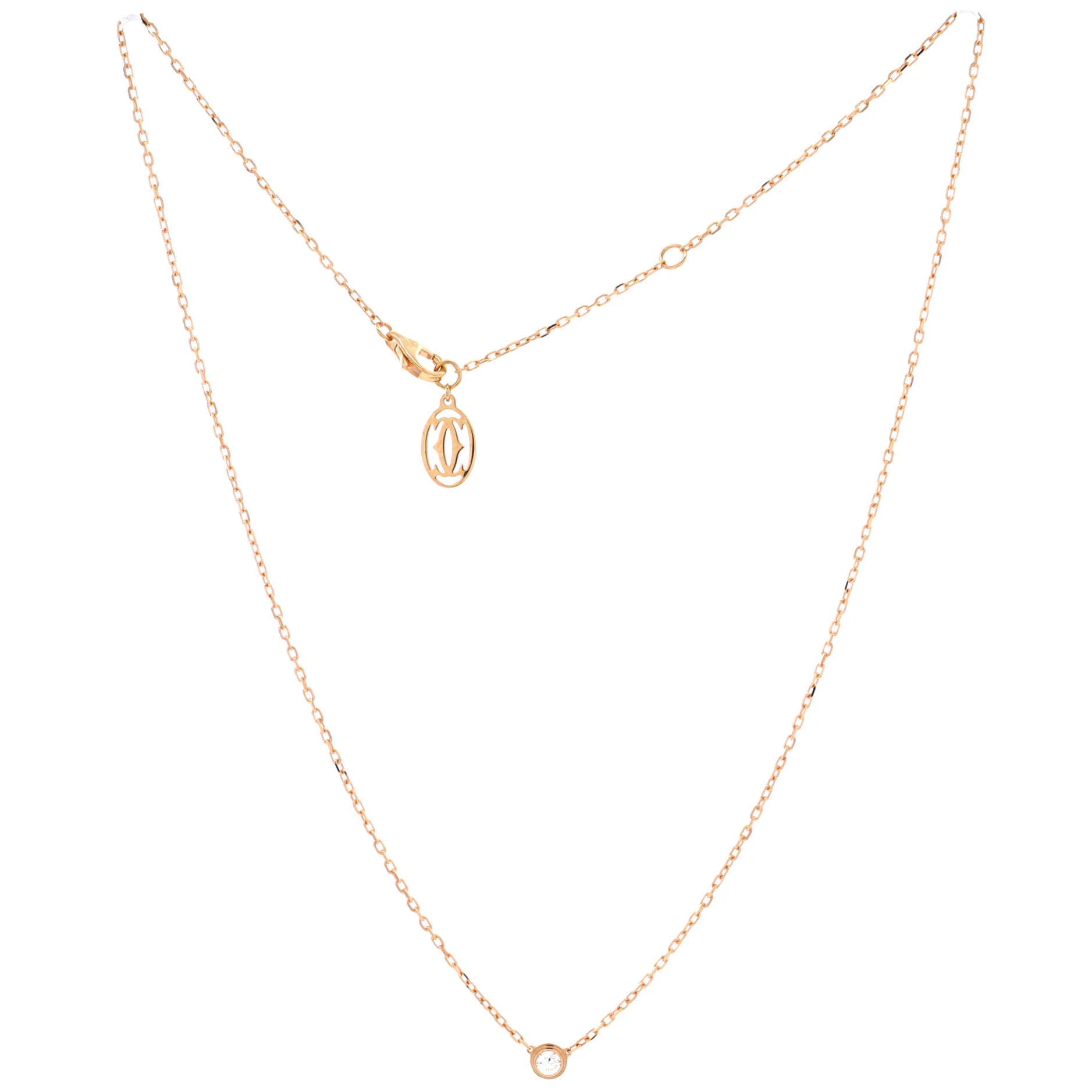 Cartier D'Amour Pendant Necklace 18K Rose Gold with Diamond Small - Image 2