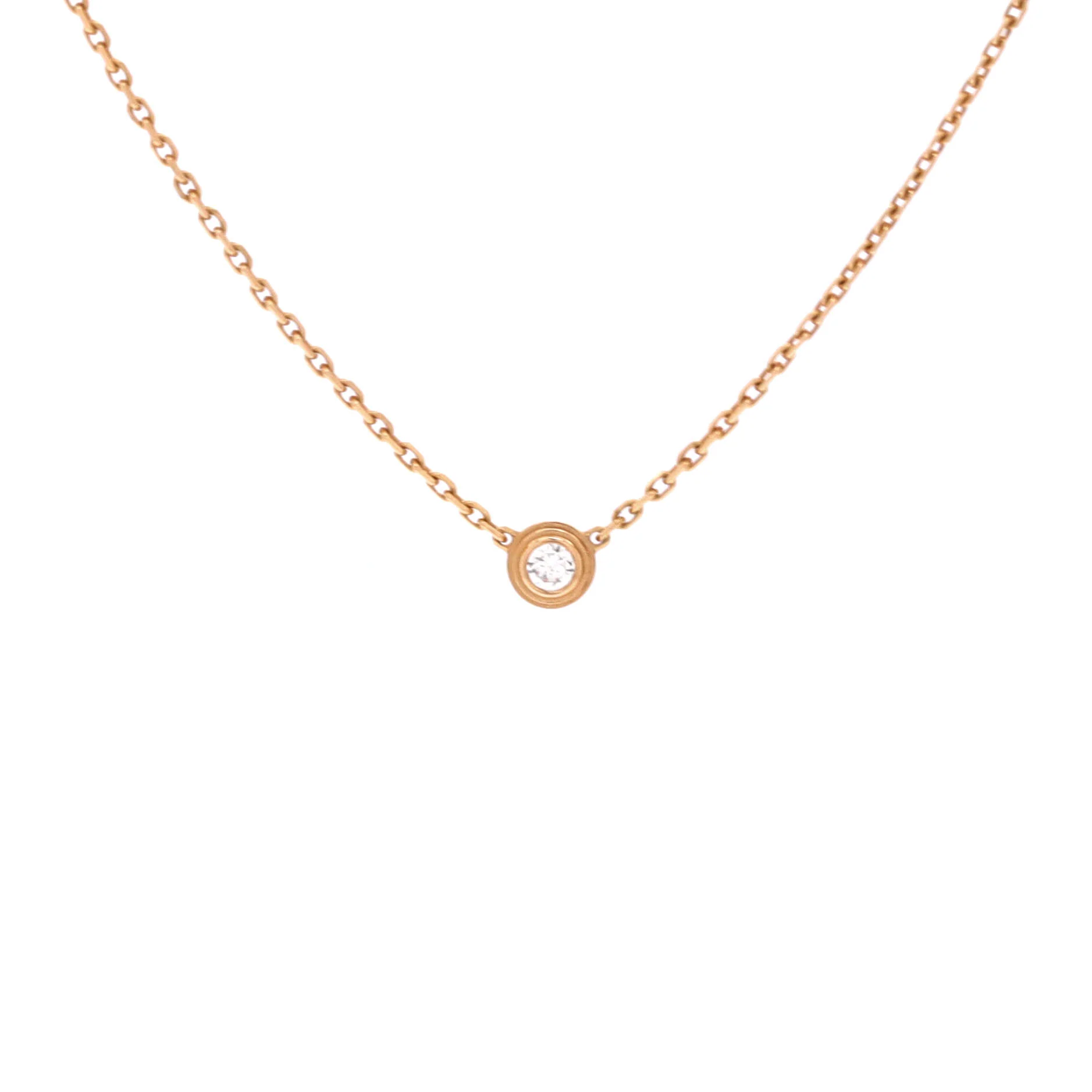 Cartier D'Amour Pendant Necklace 18K Rose Gold with Diamond XS