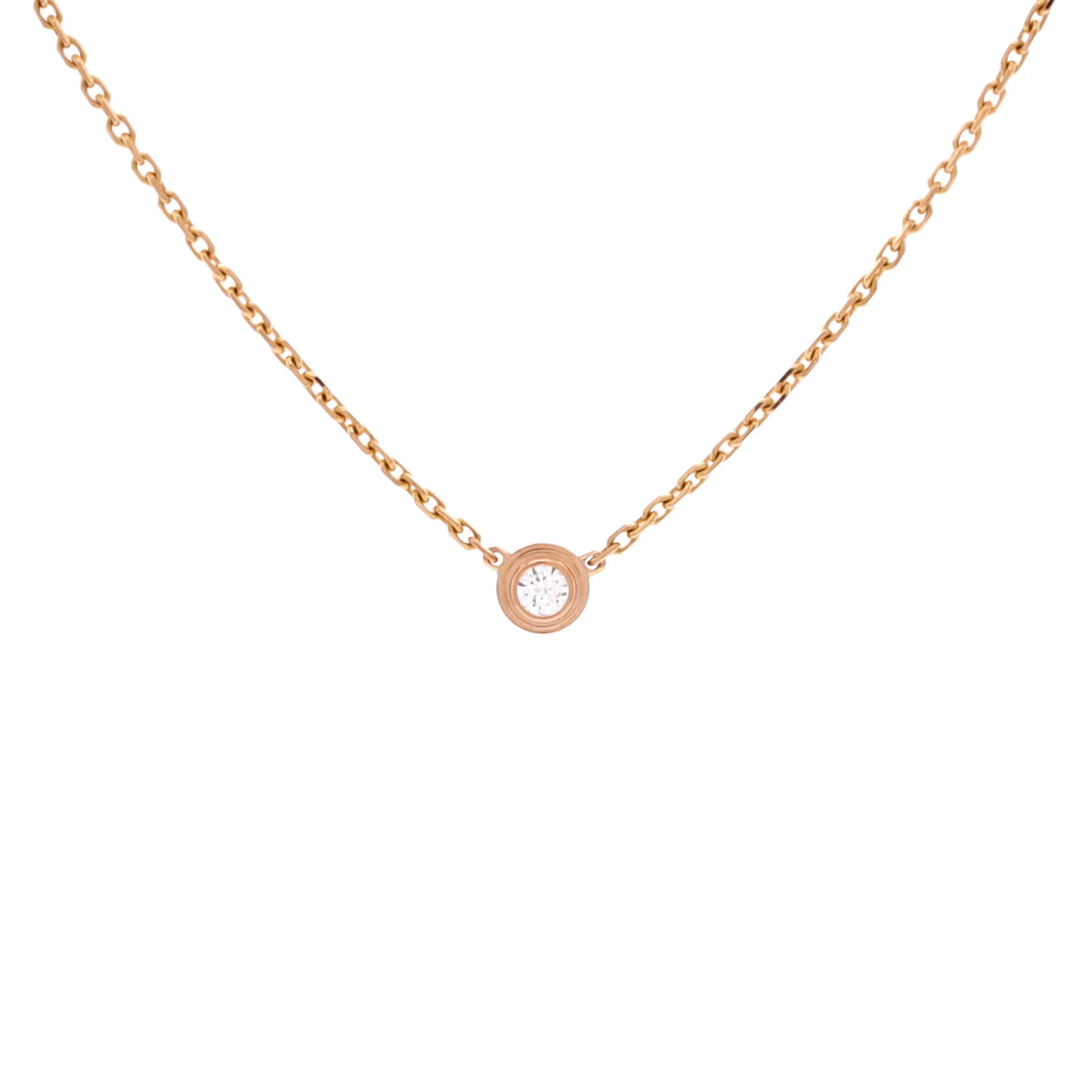 Cartier D'Amour Pendant Necklace 18K Rose Gold with Diamond XS