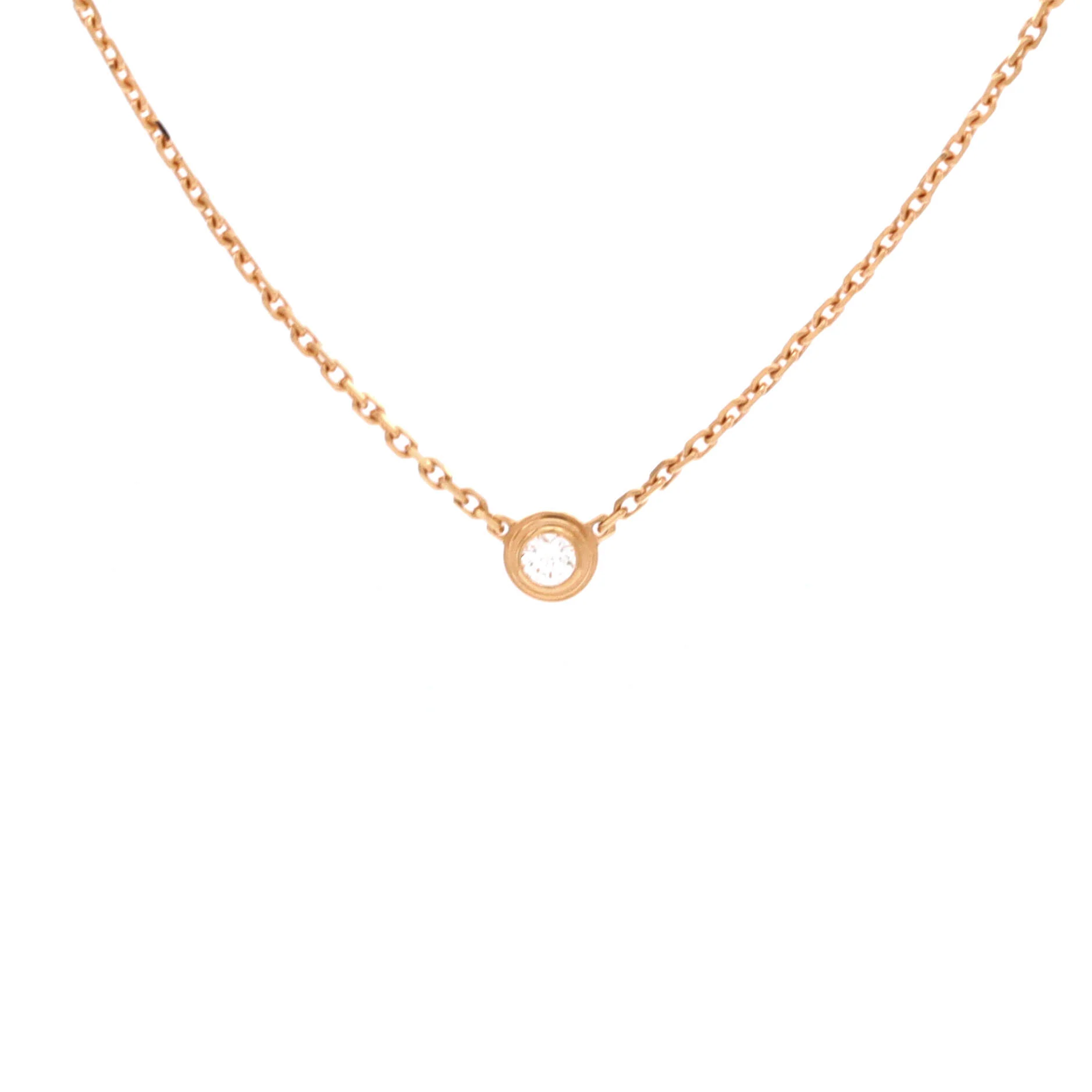 Cartier D'Amour Pendant Necklace 18K Rose Gold with Diamond XS