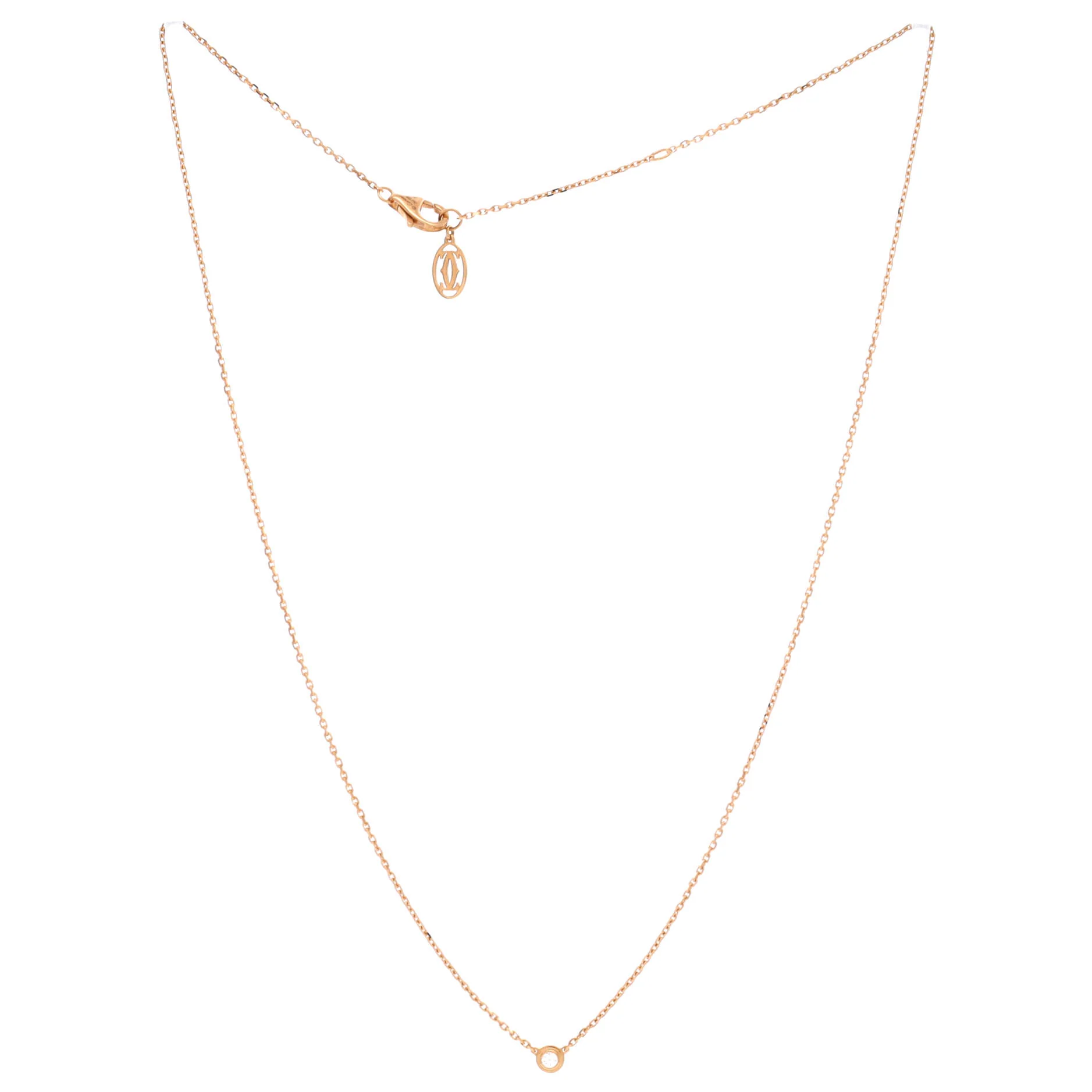 Cartier D'Amour Pendant Necklace 18K Rose Gold with Diamond XS - Image 2