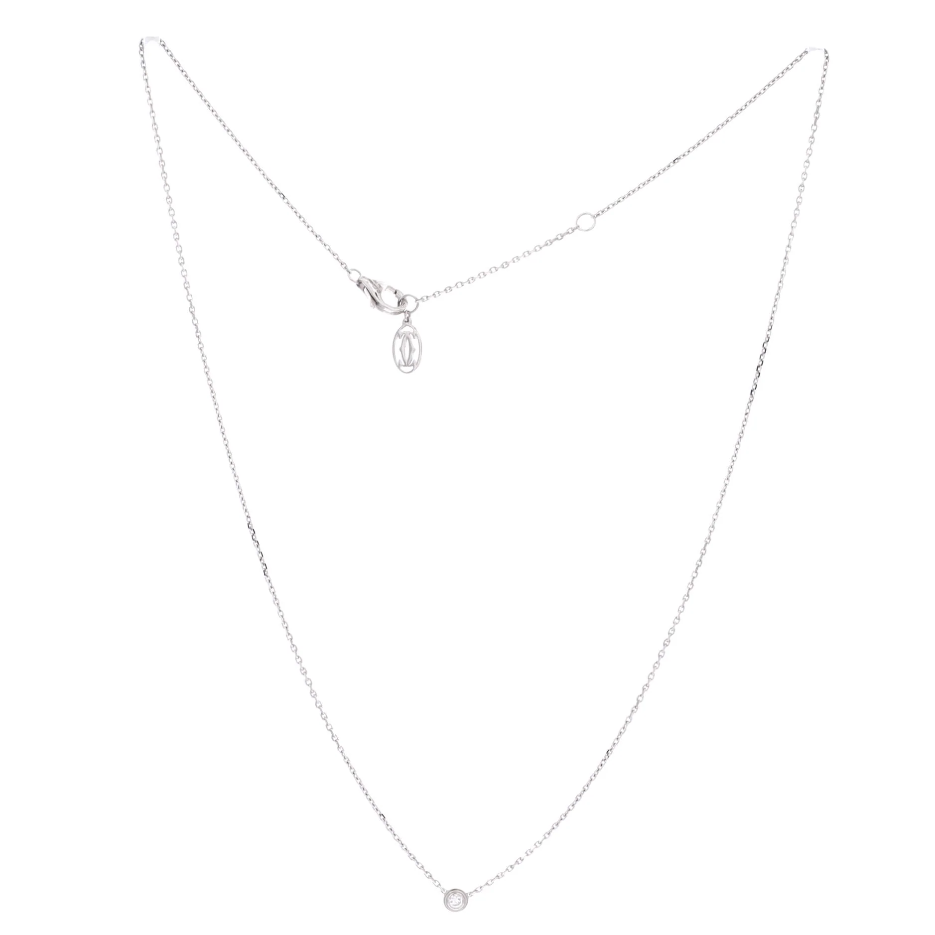 Cartier D'Amour Pendant Necklace 18K White Gold and Diamond XS - Image 2