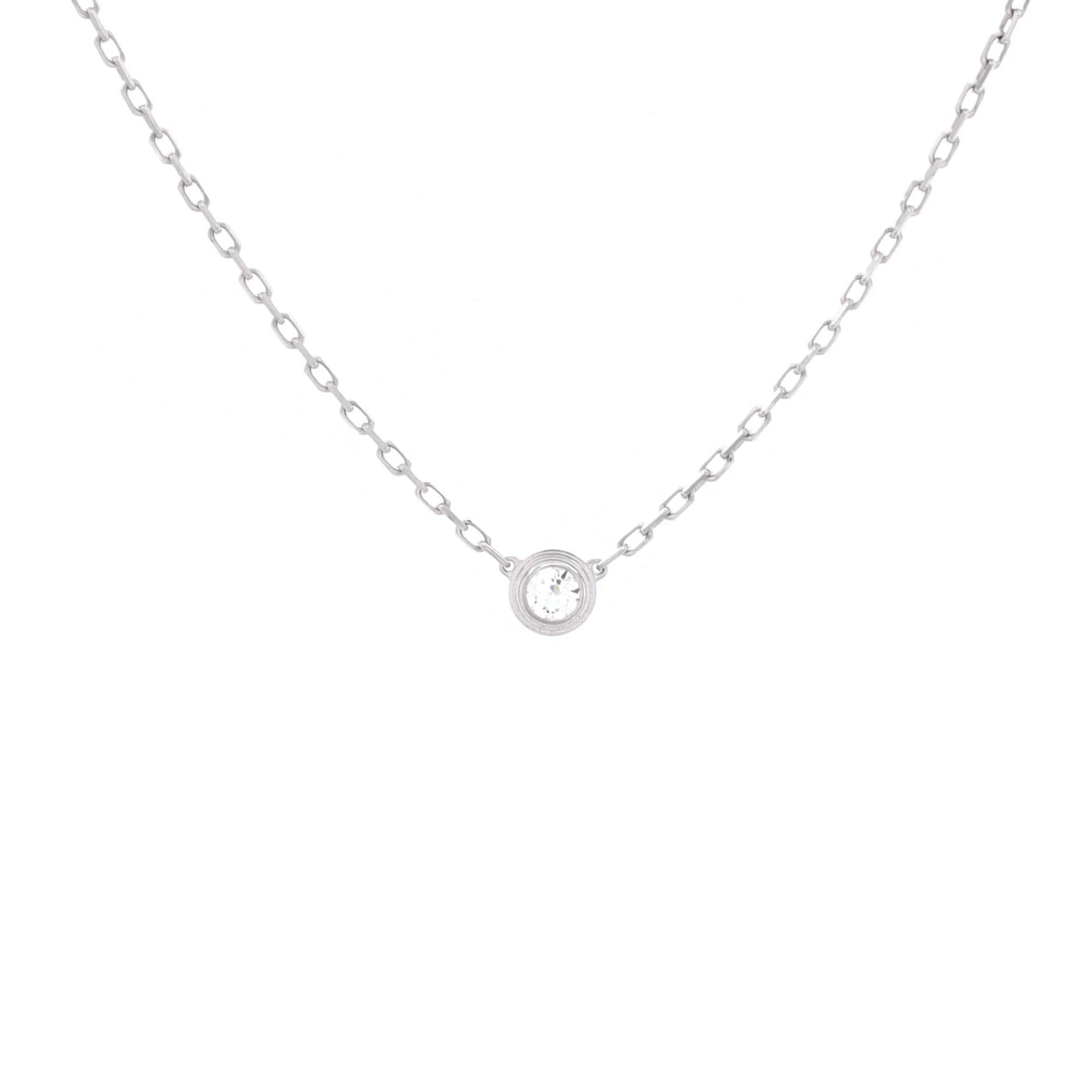 Cartier D'Amour Pendant Necklace 18K White Gold with Diamond Small