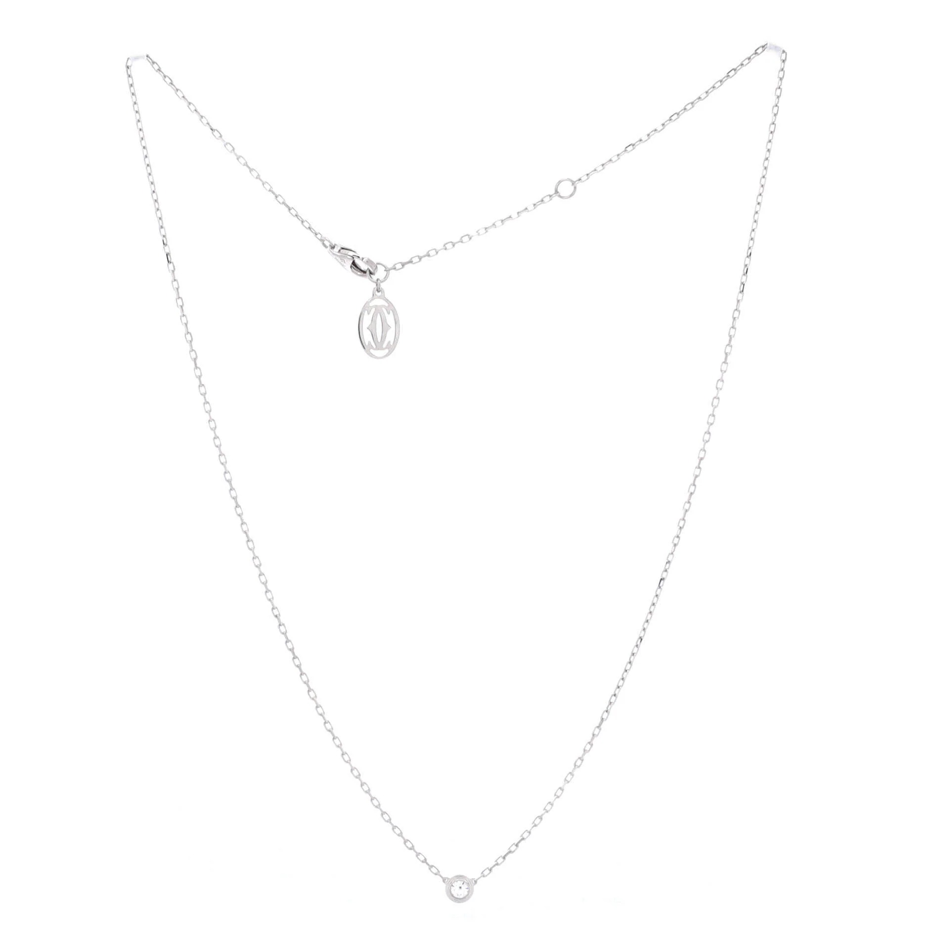 Cartier D'Amour Pendant Necklace 18K White Gold with Diamond Small - Image 2