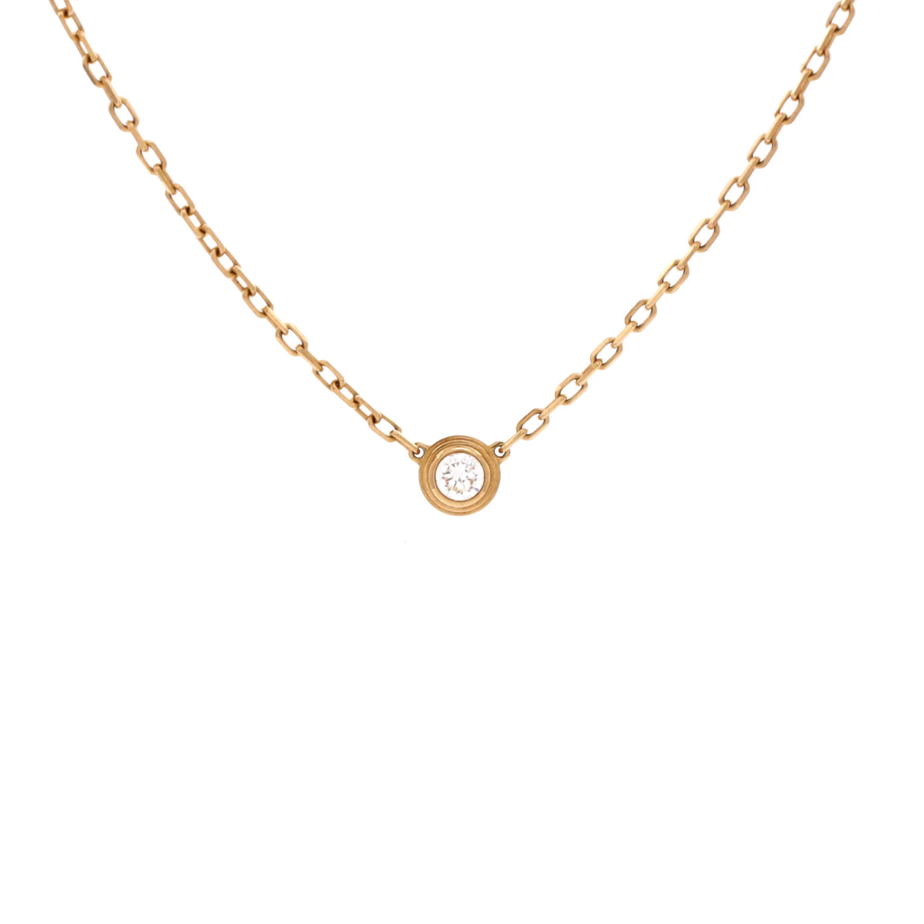 Cartier D'Amour Pendant Necklace 18K Yellow Gold and Diamond Small