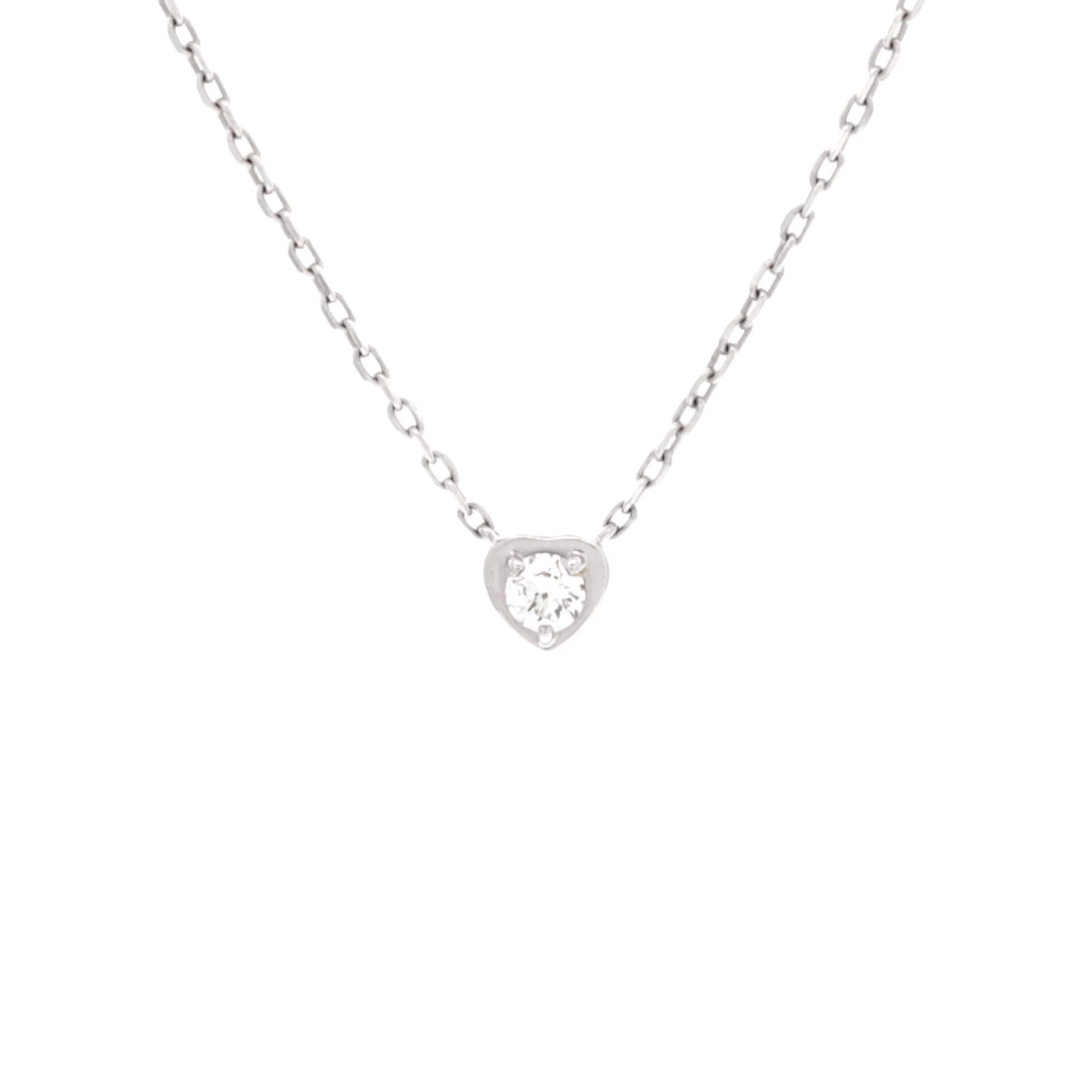 D'Amour Heart Pendant Necklace 18K White Gold with Diamond