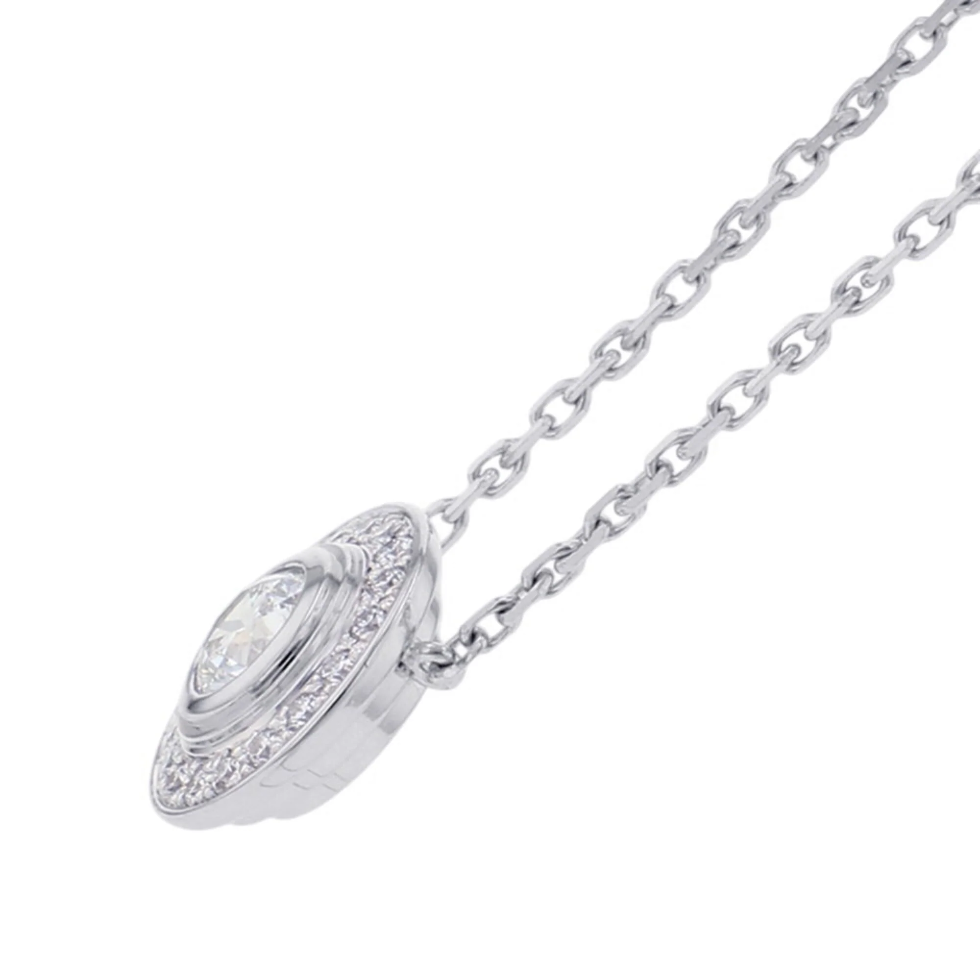 Damour Pendant Necklace 18K White Gold With Diamond Pavé - Image 2