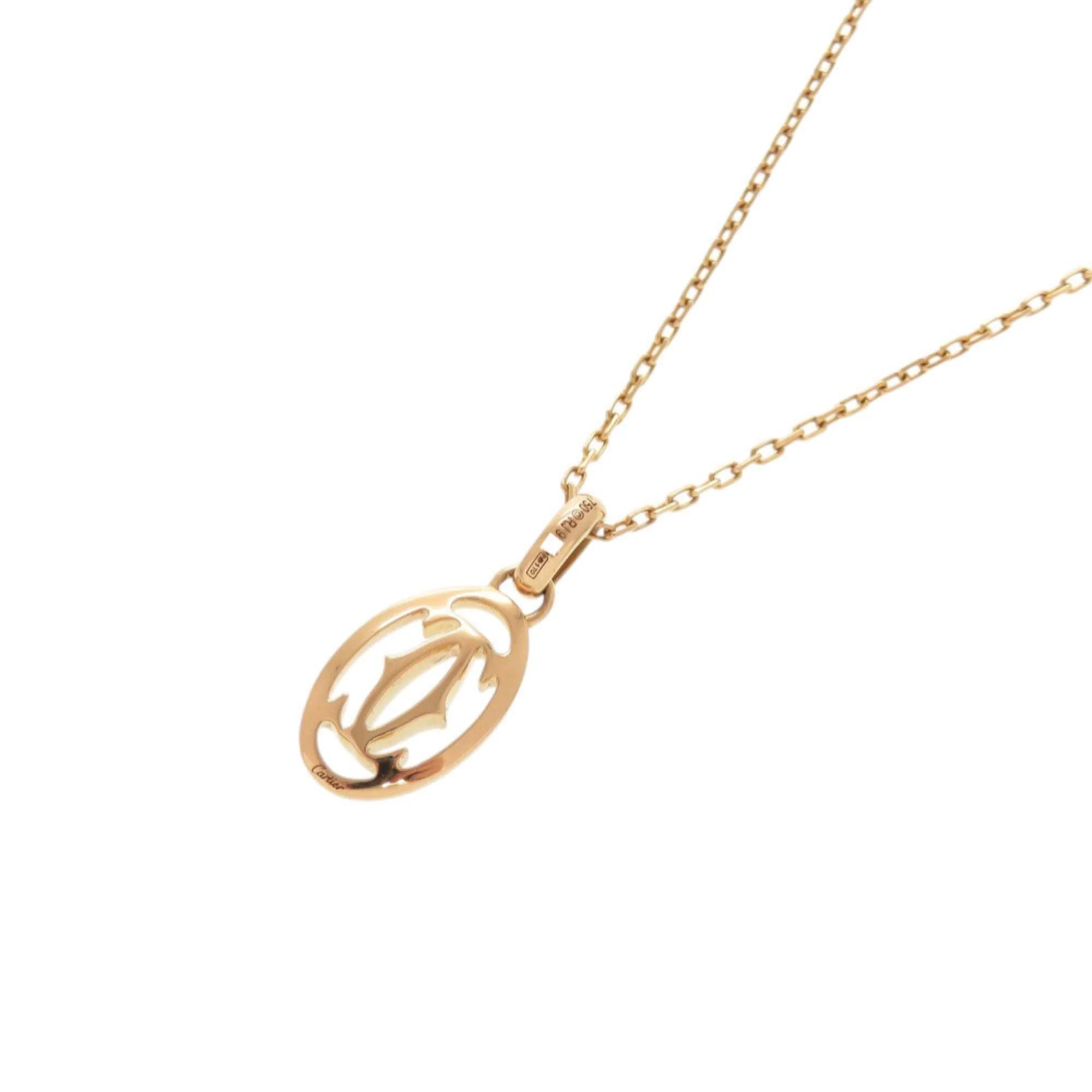 Double C Pendant Necklace 18K Rose Gold - Image 2