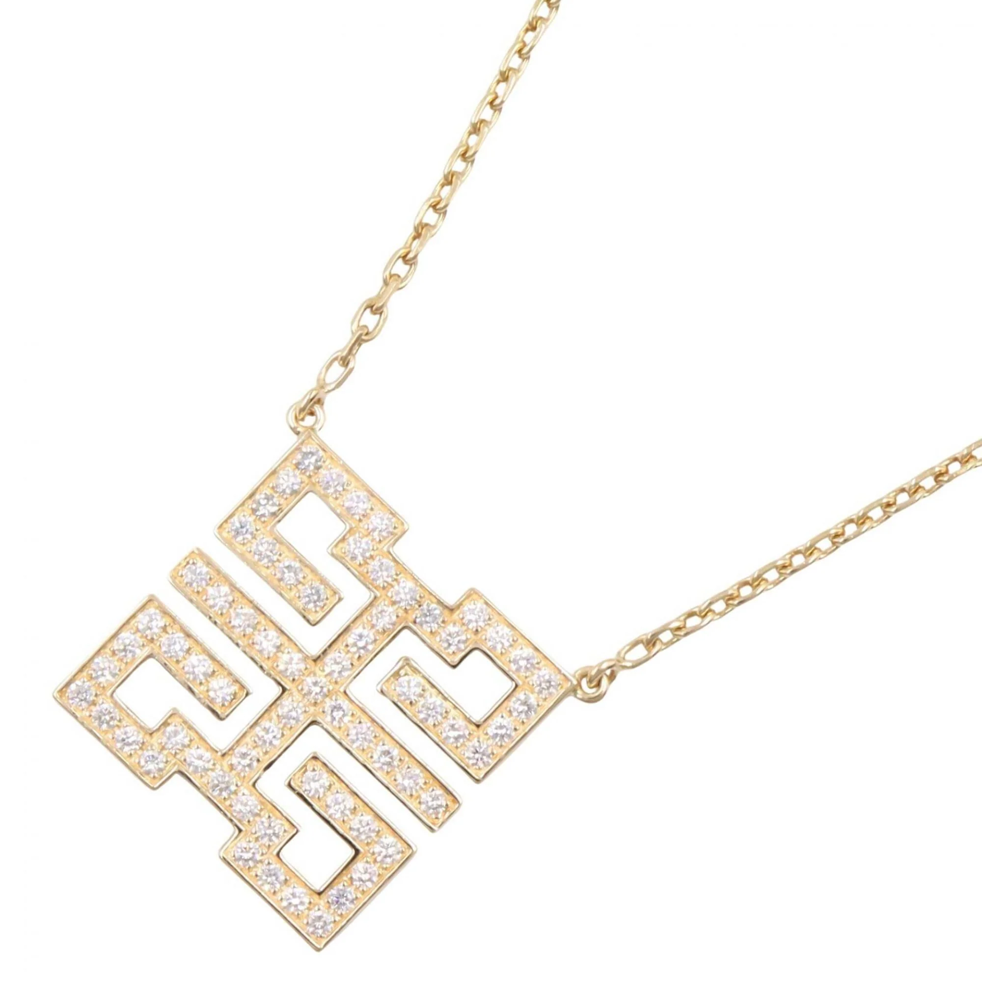 Dragon Mini Wish Knot Pendant Necklace 18K Yellow Gold with Diamond