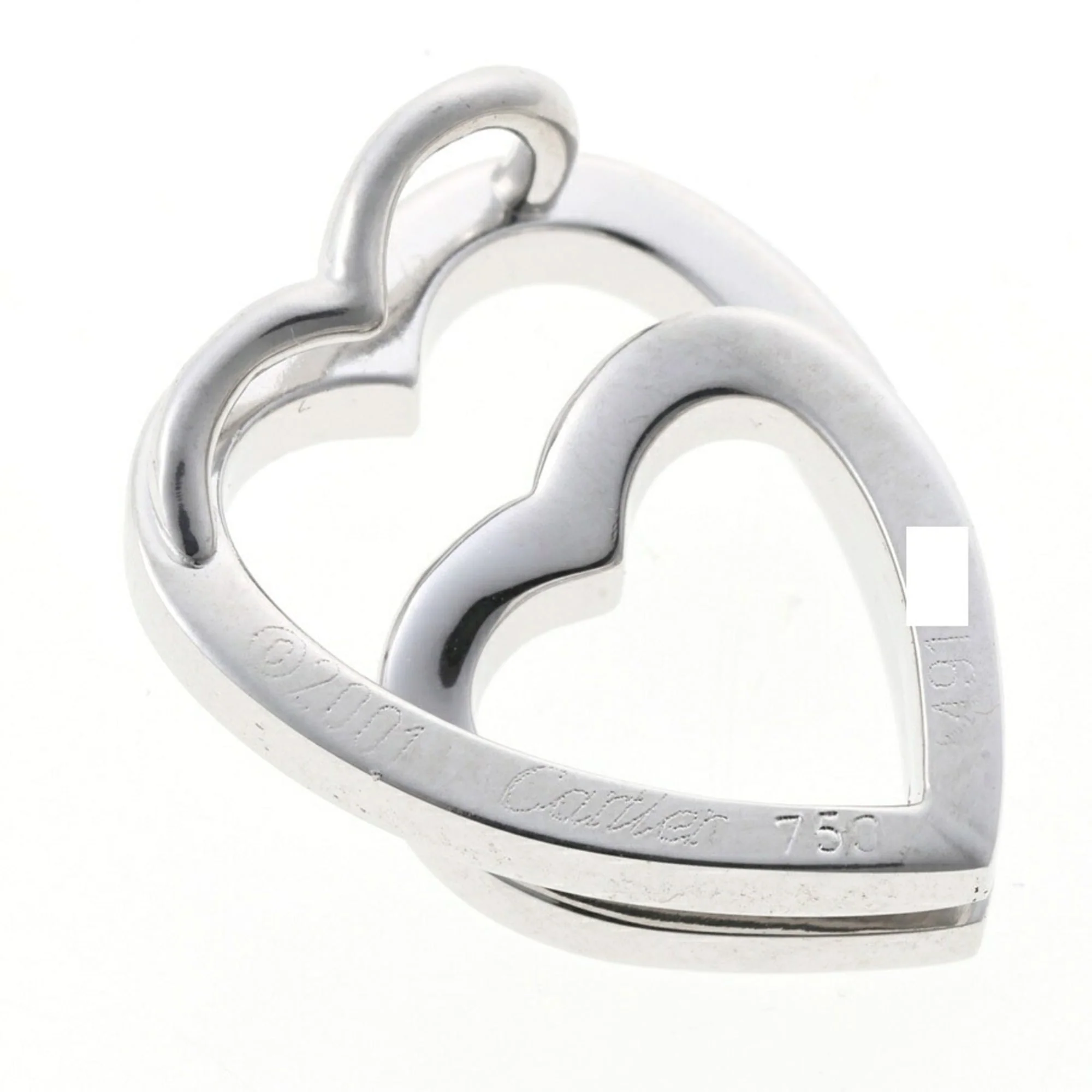 Interlaced Heart Pendant Necklace 18K White Gold with Diamond - Image 2