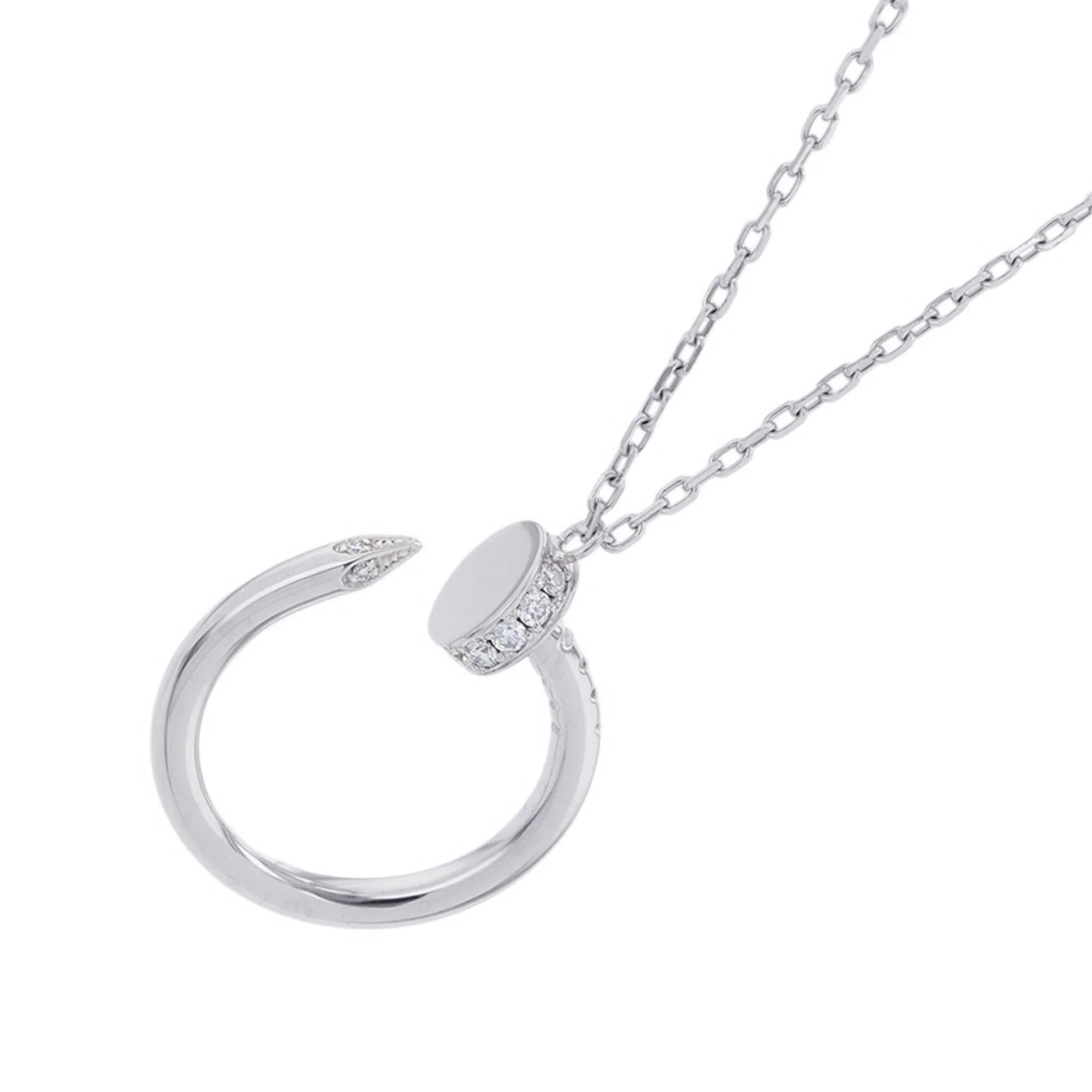 Juste un Clou Pendant Necklace 18K White Gold with 14 Diamonds