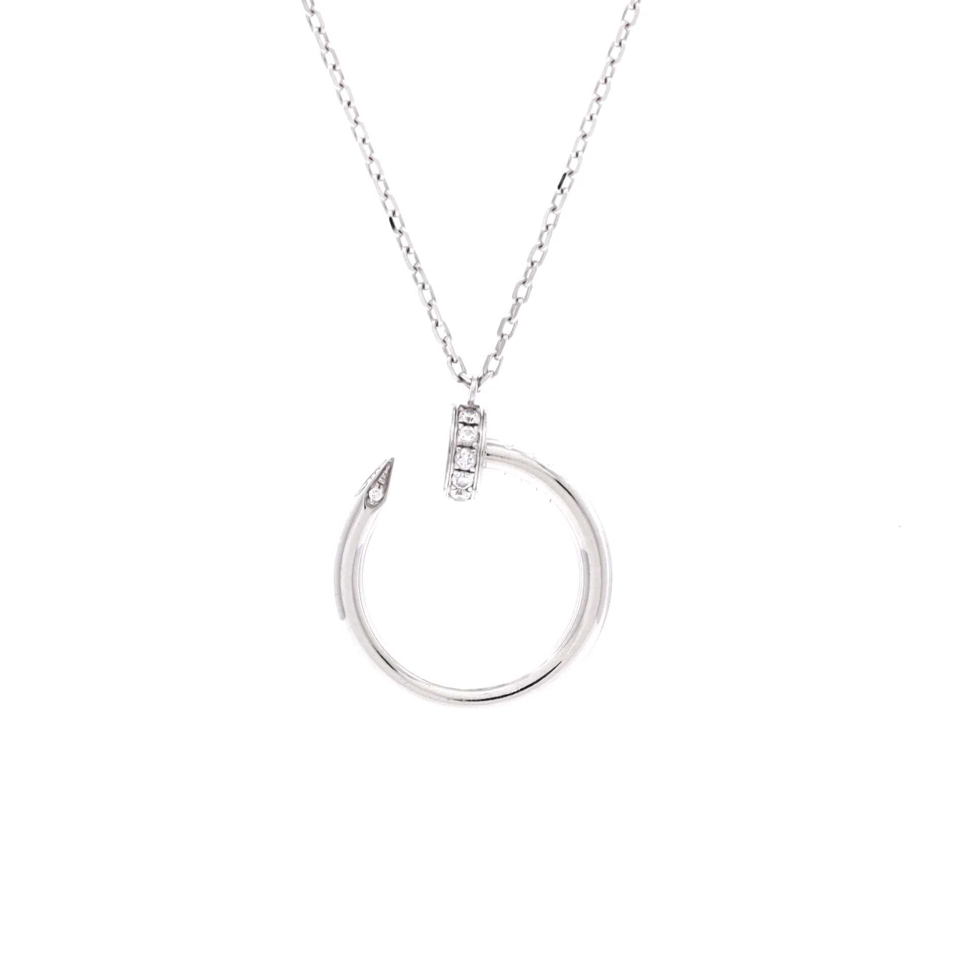 Juste un Clou Pendant Necklace 18K White Gold with Diamonds