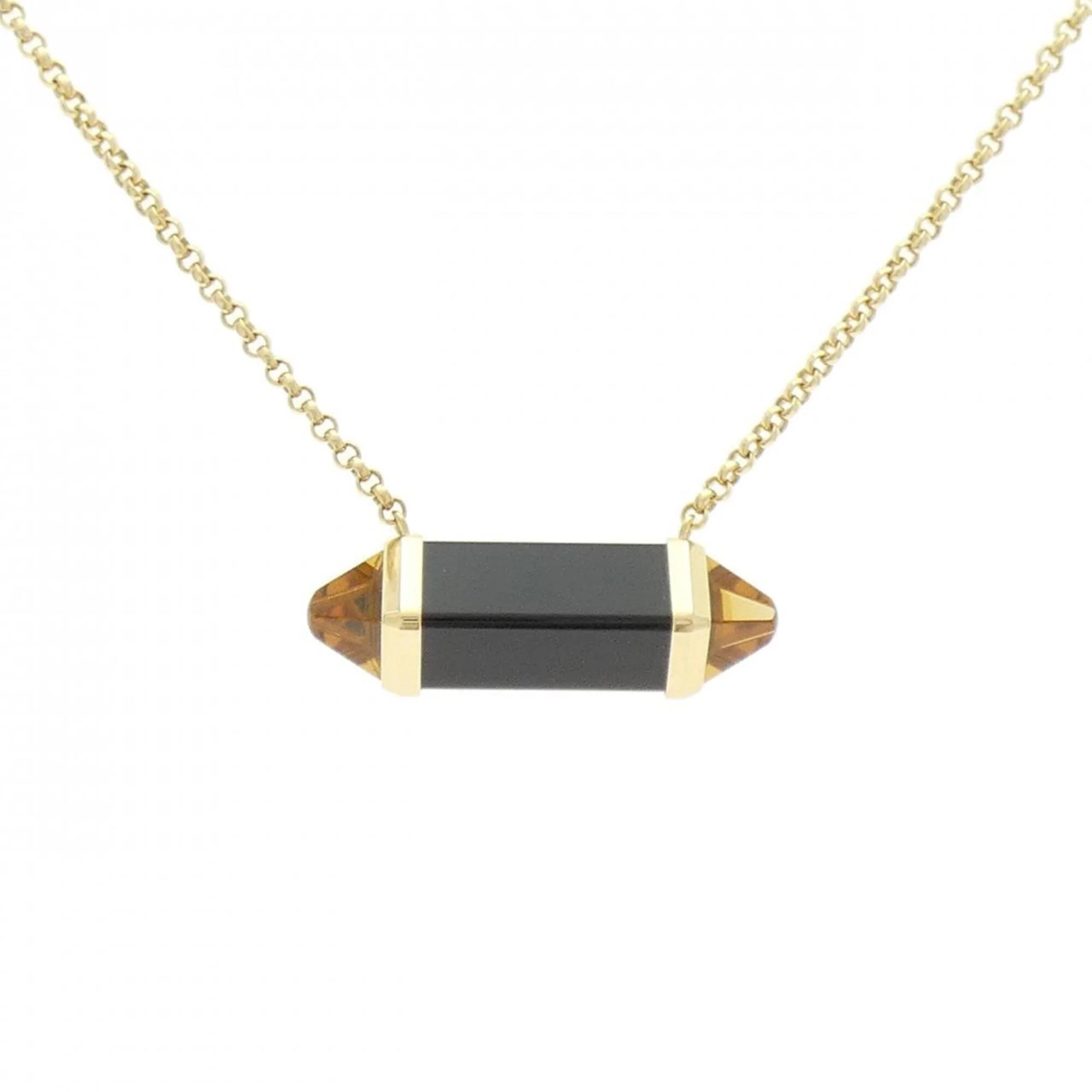Les Berlingos Pendant Necklace 18K Yellow Gold with Citrine and Onyx
