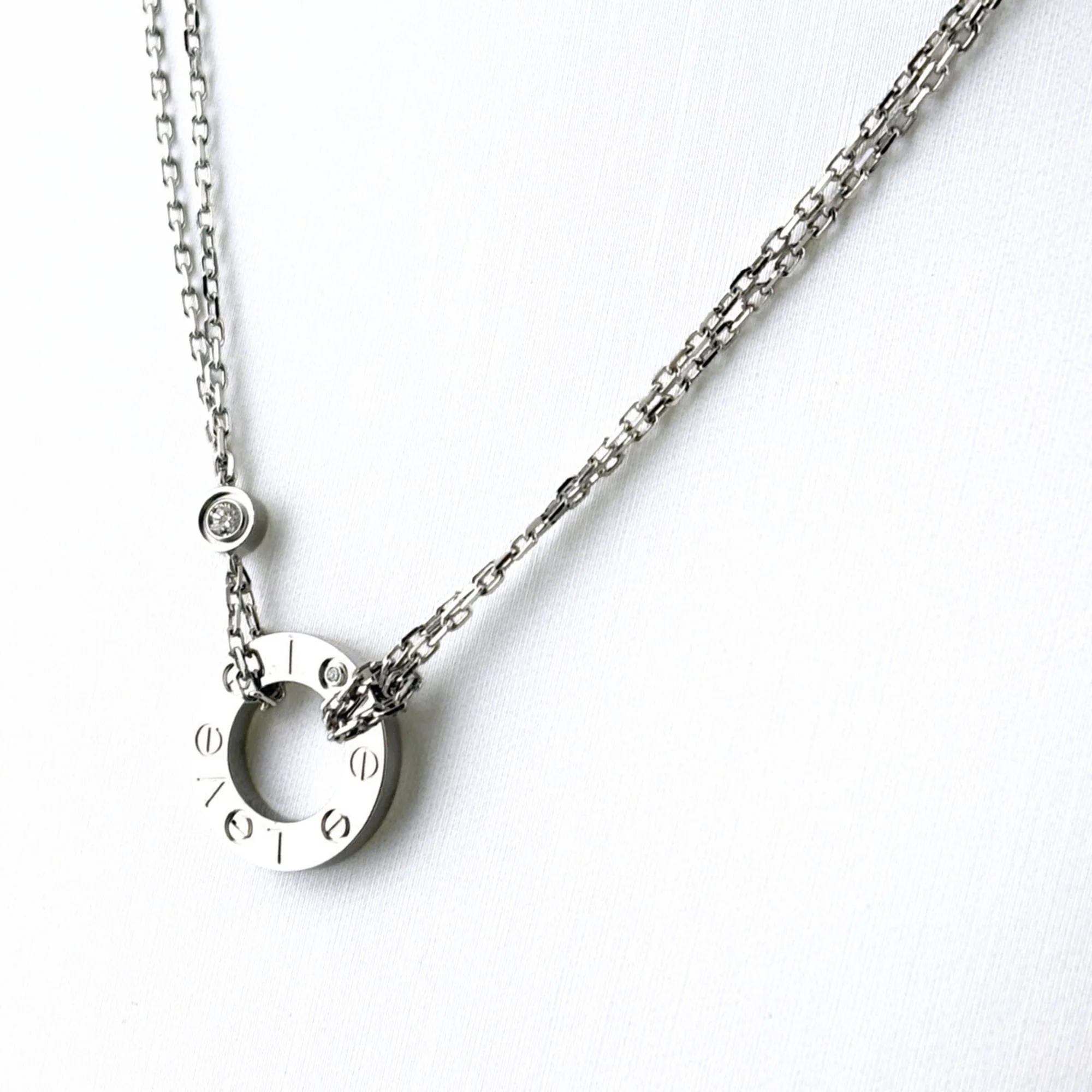 Love Circle Pendant Necklace Sterling Silver