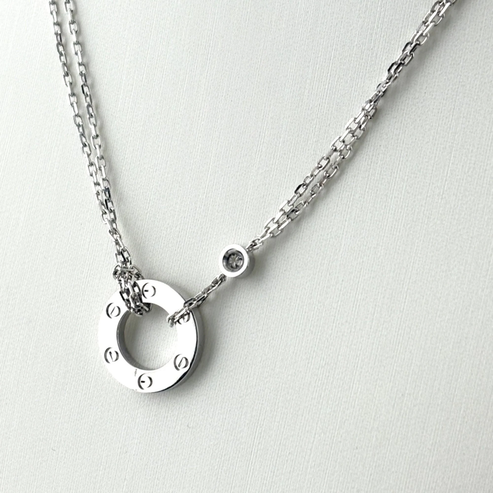 Love Circle Pendant Necklace Sterling Silver - Image 2