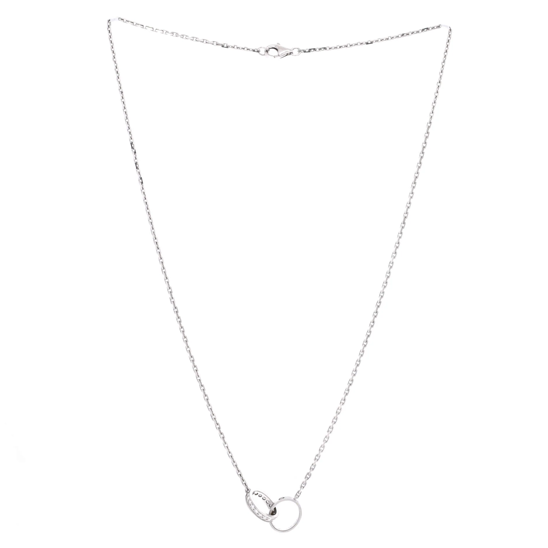 Love Interlocking Necklace 18K White Gold and Diamonds - Image 2