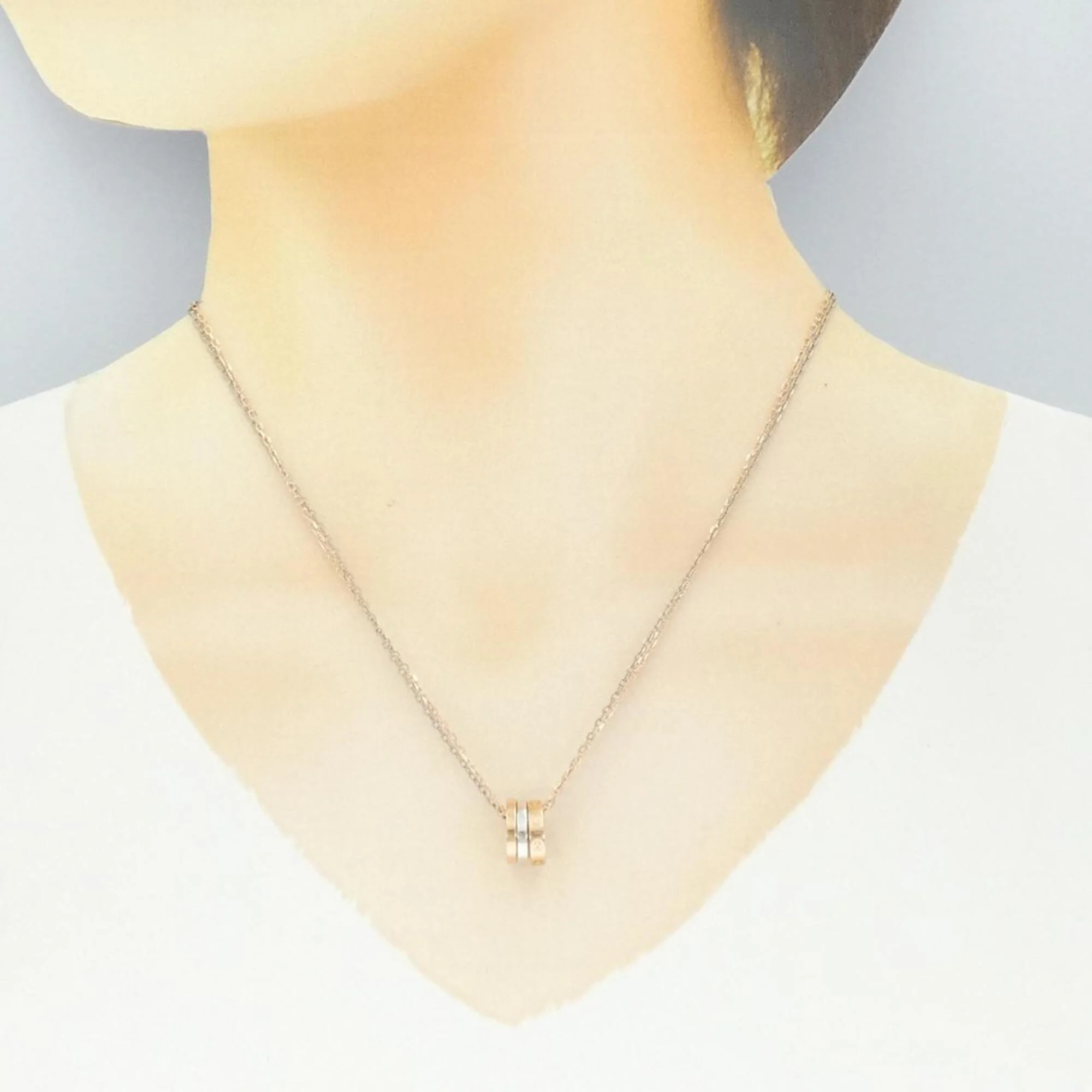 Love Pendant Necklace 18K Rose Gold and 18K White Gold - Image 6