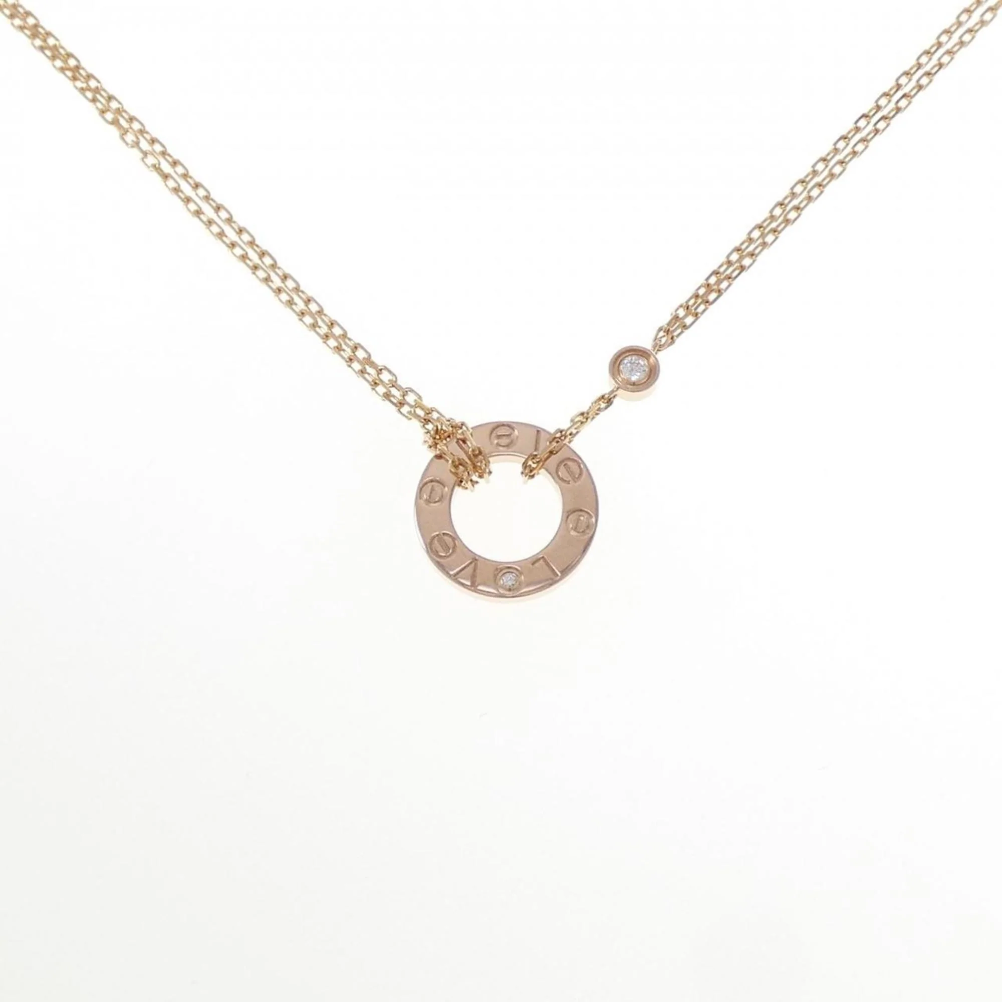 Love Pendant Necklace 18K Rose Gold and Diamond