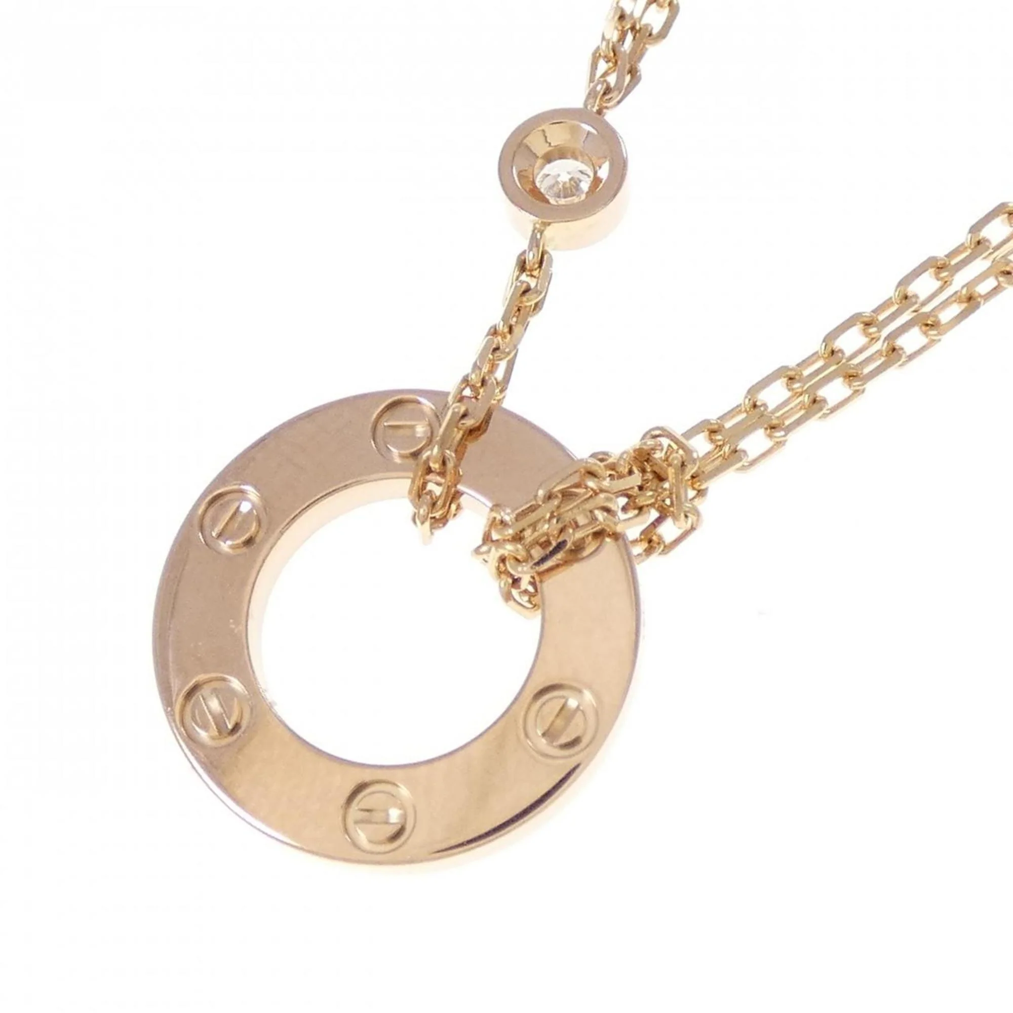 Love Pendant Necklace 18K Rose Gold and Diamond - Image 4