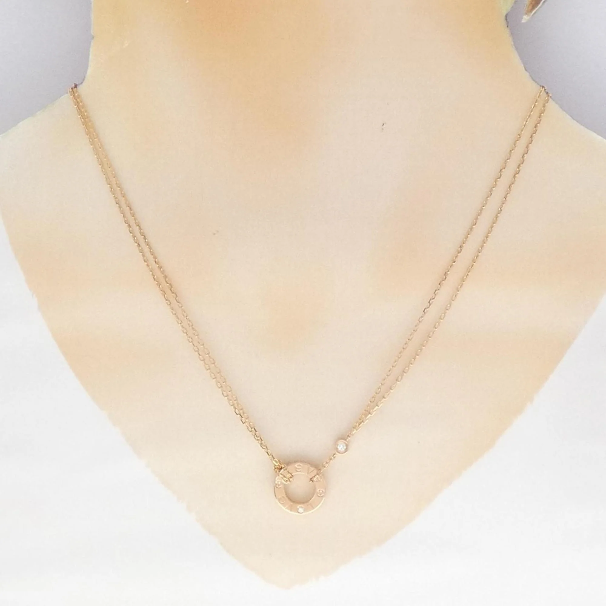 Love Pendant Necklace 18K Rose Gold and Diamond - Image 6