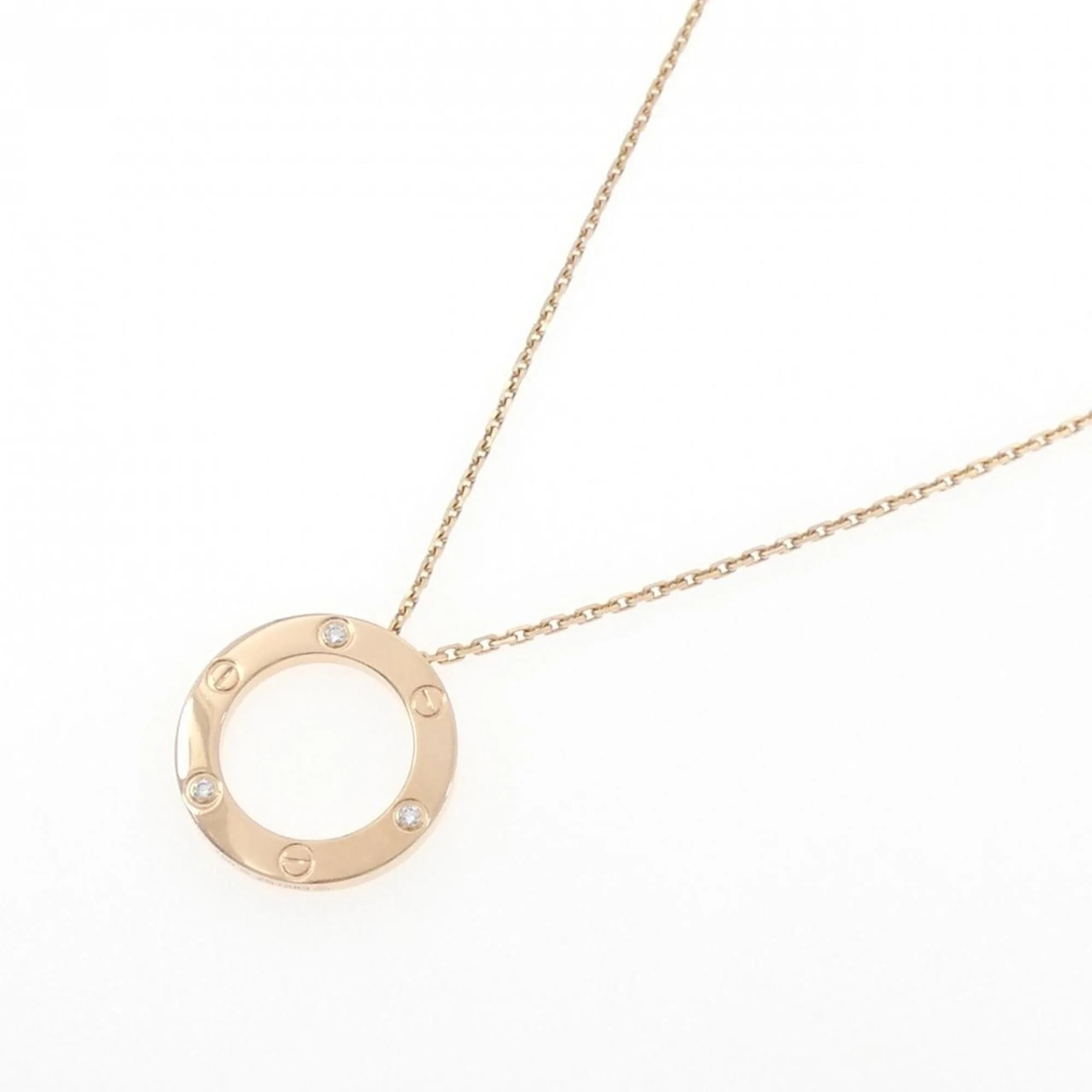 Love Pendant Necklace 18K Rose Gold with Diamond - Image 2