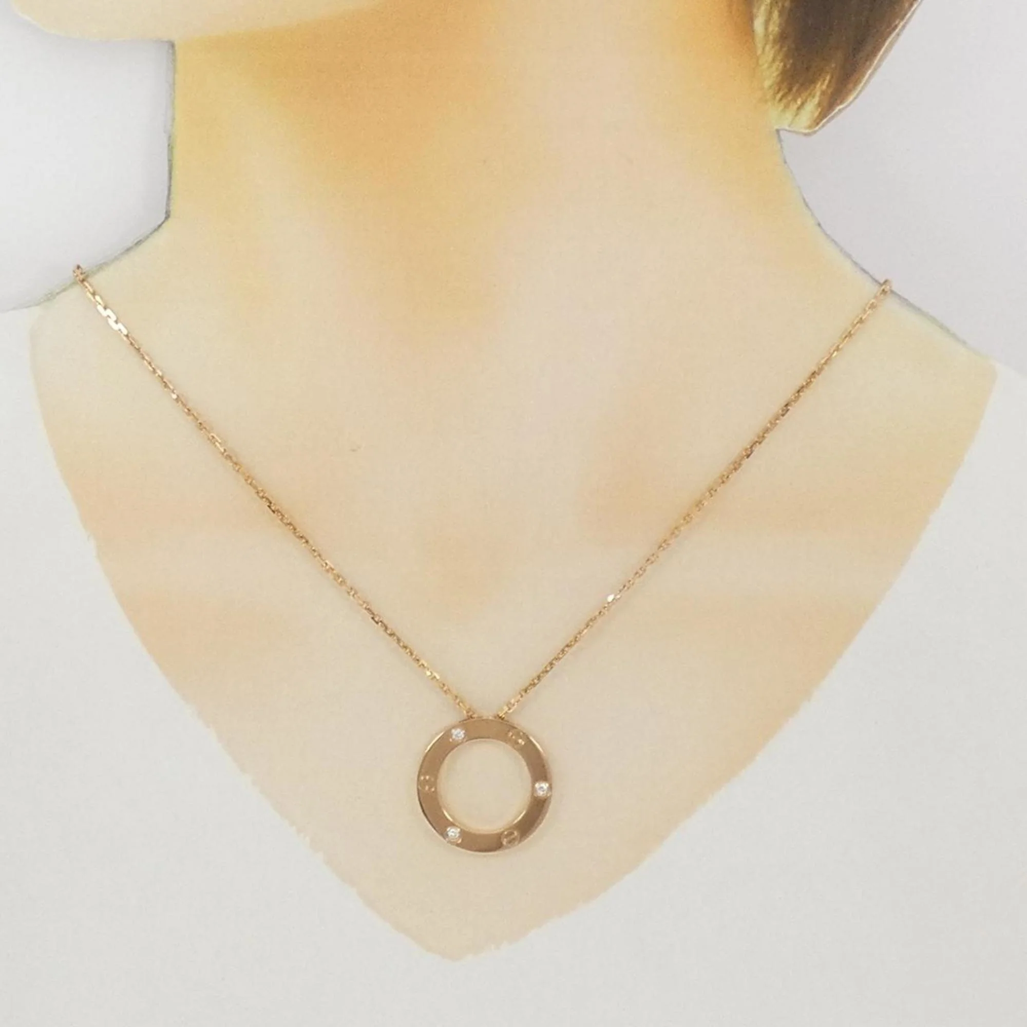 Love Pendant Necklace 18K Rose Gold with Diamond - Image 6