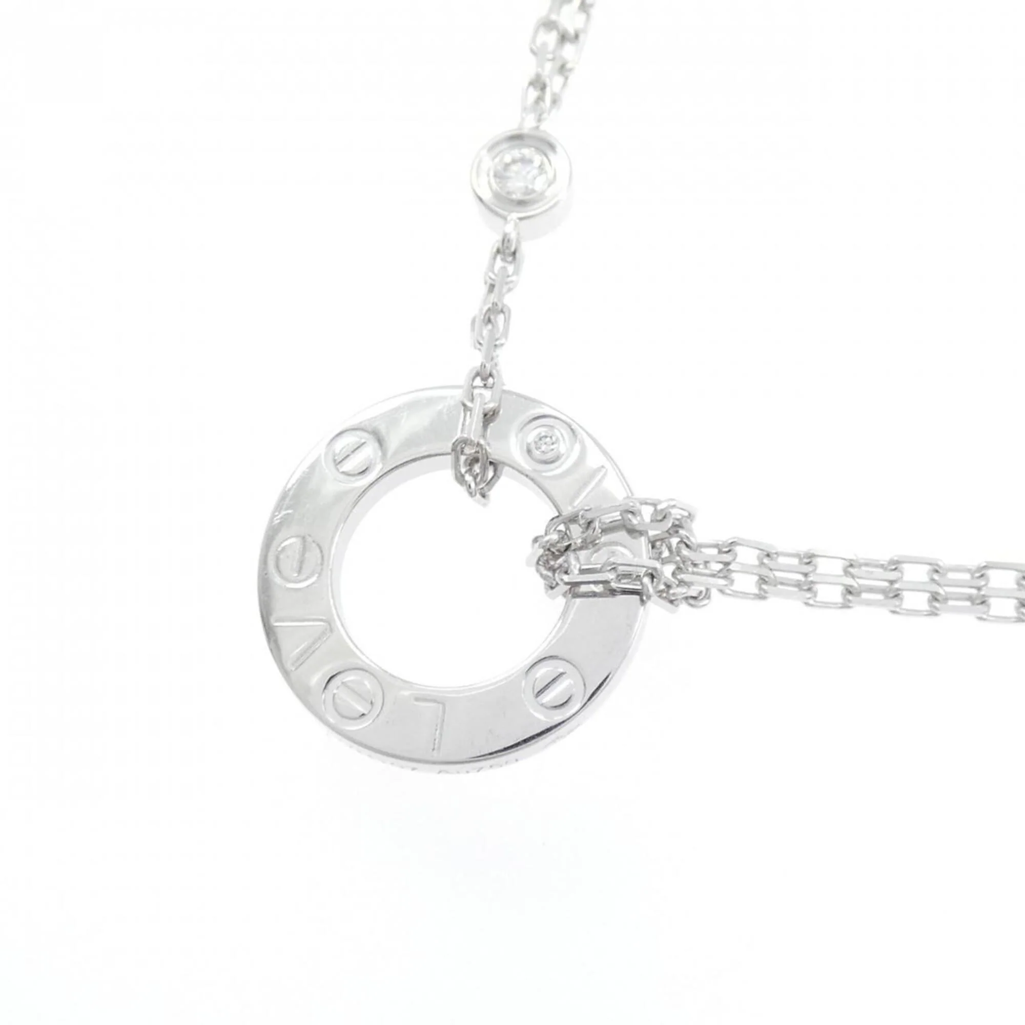 Love Pendant Necklace 18K White Gold with Diamond - Image 3