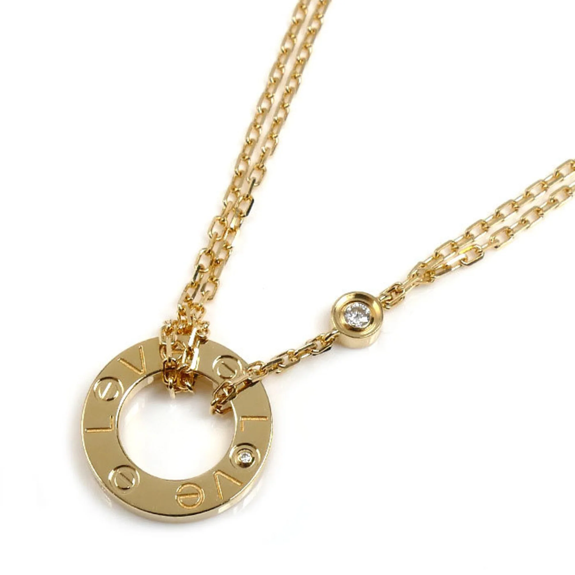 Love Pendant Necklace 18K Yellow Gold with Diamond