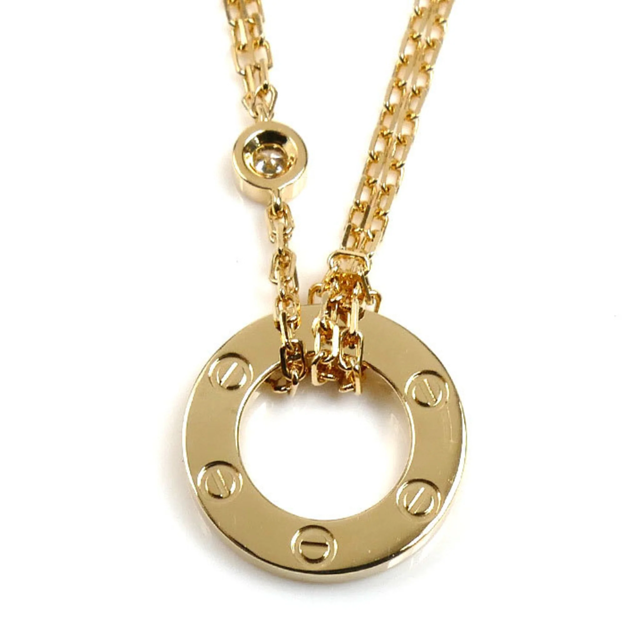 Love Pendant Necklace 18K Yellow Gold with Diamond - Image 3