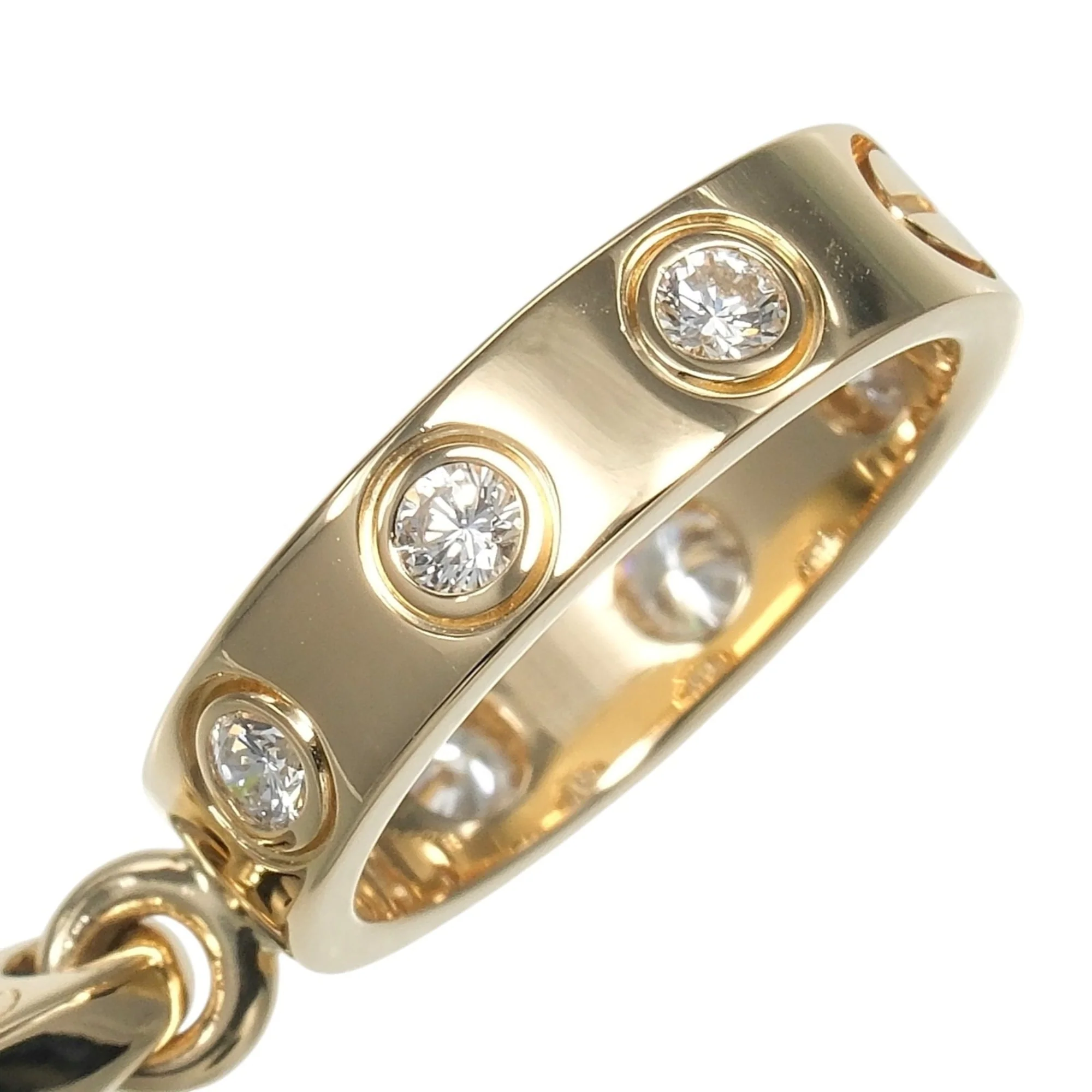 Love Pendant Necklace 18K Yellow Gold with Diamond - Image 6