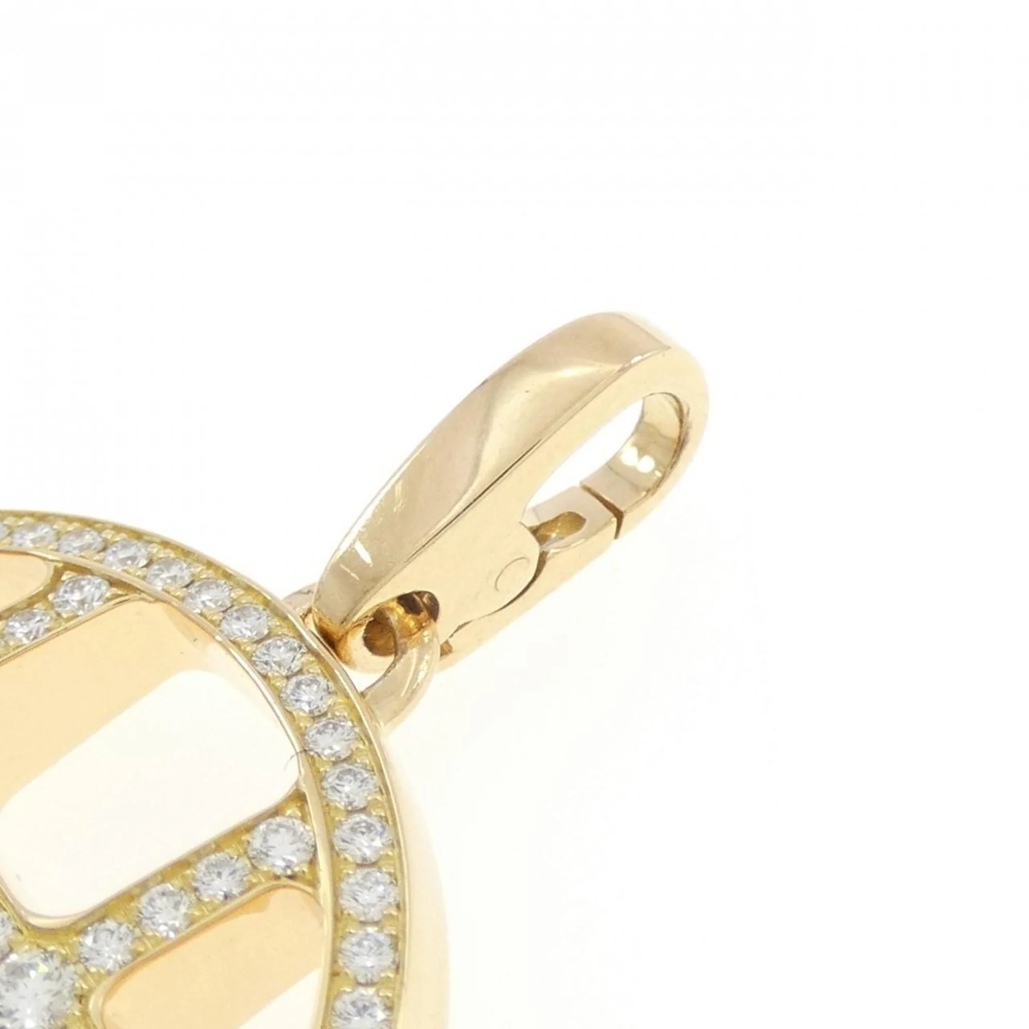 Pasha Grid Charm Necklace 18K Yellow Gold with Diamond - Image 3