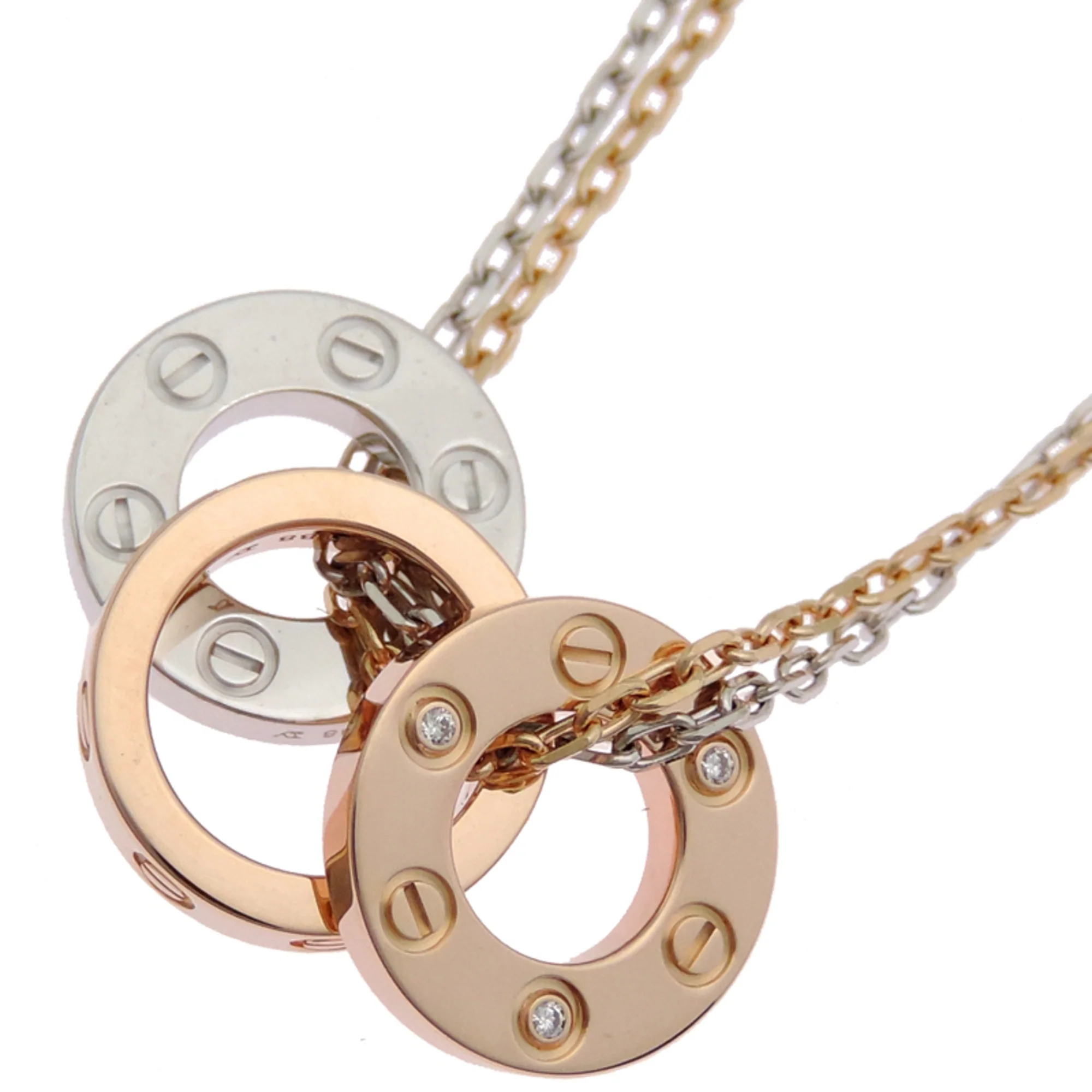 Pendant Necklace 18K Rose Gold and 18K White Gold with Diamond - Image 2