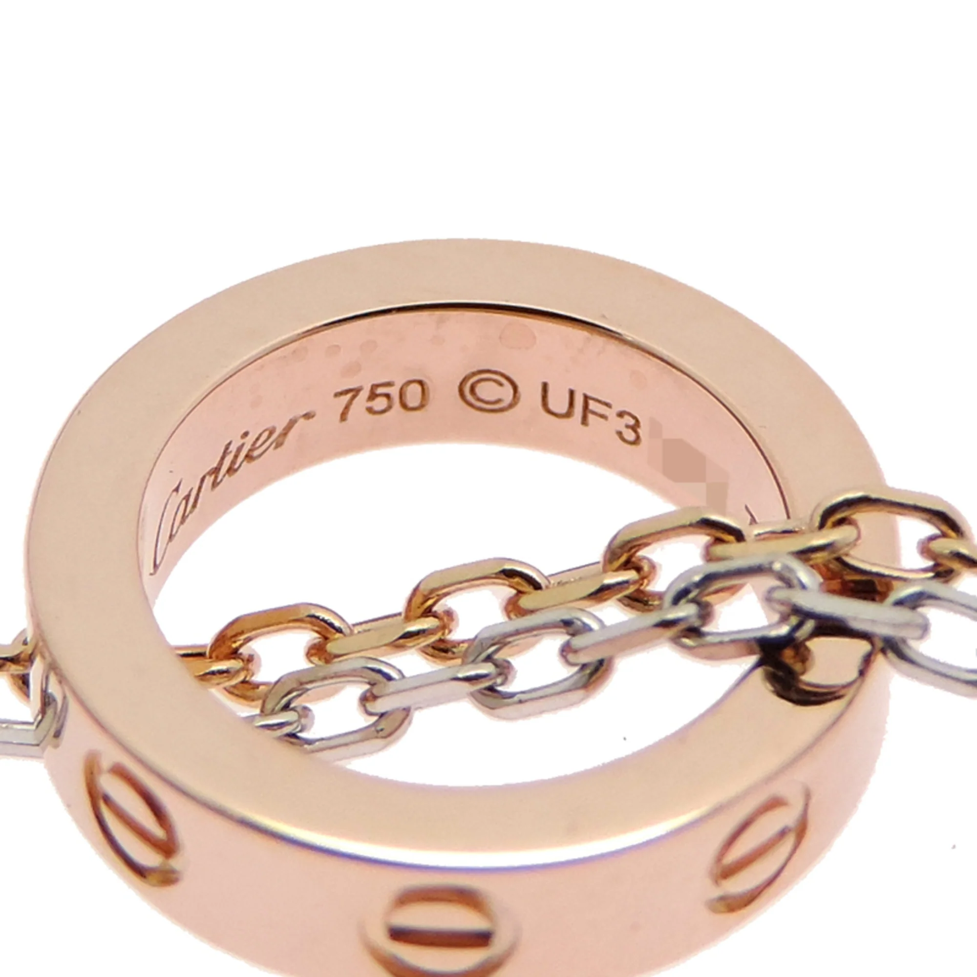 Pendant Necklace 18K Rose Gold and 18K White Gold with Diamond - Image 4