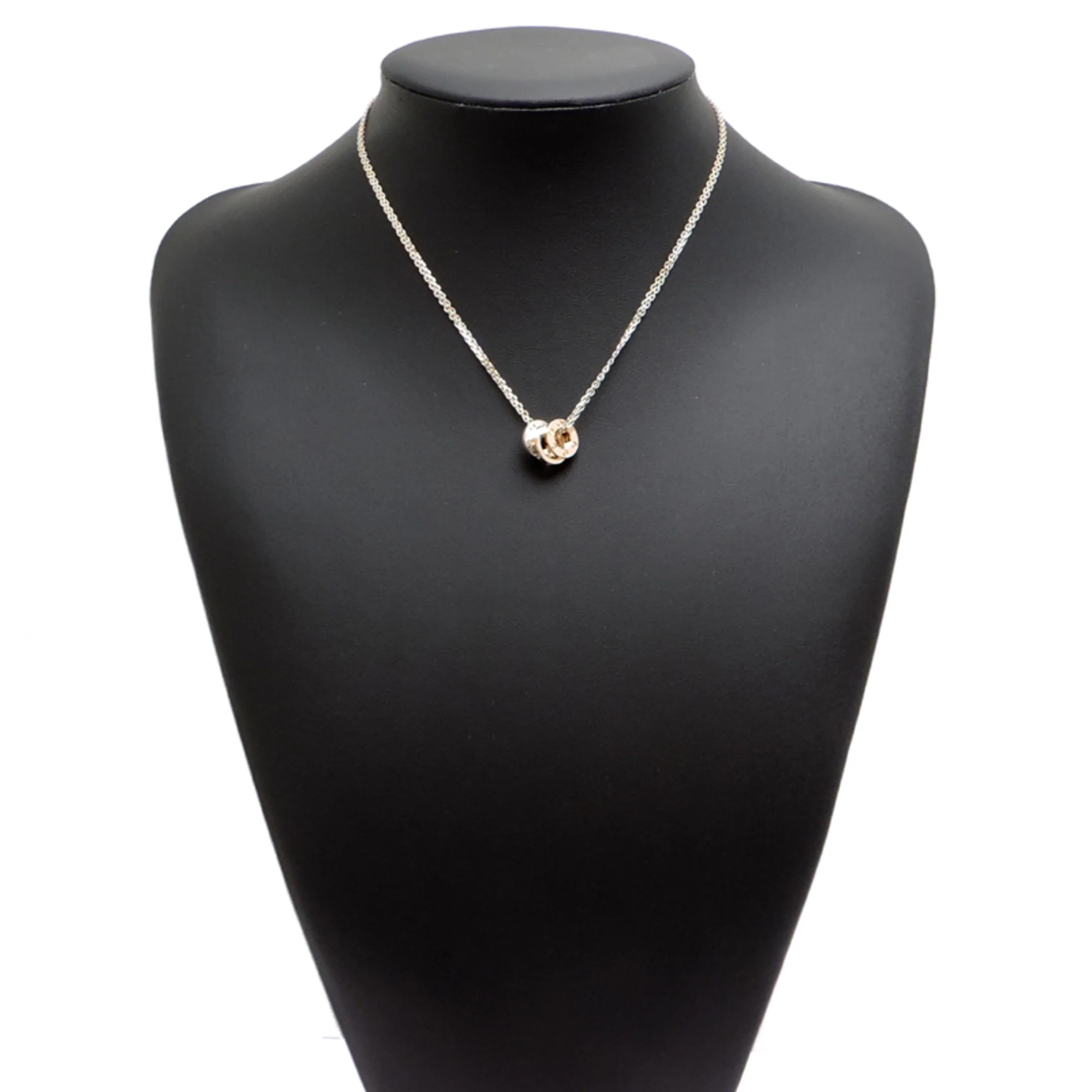 Pendant Necklace 18K Rose Gold and 18K White Gold with Diamond - Image 9