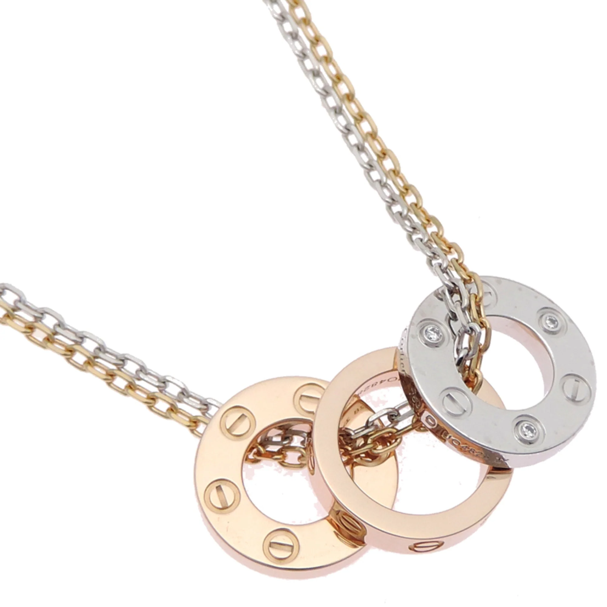Pendant Necklace 18K Rose Gold and 18K White Gold with Diamond - Image 3