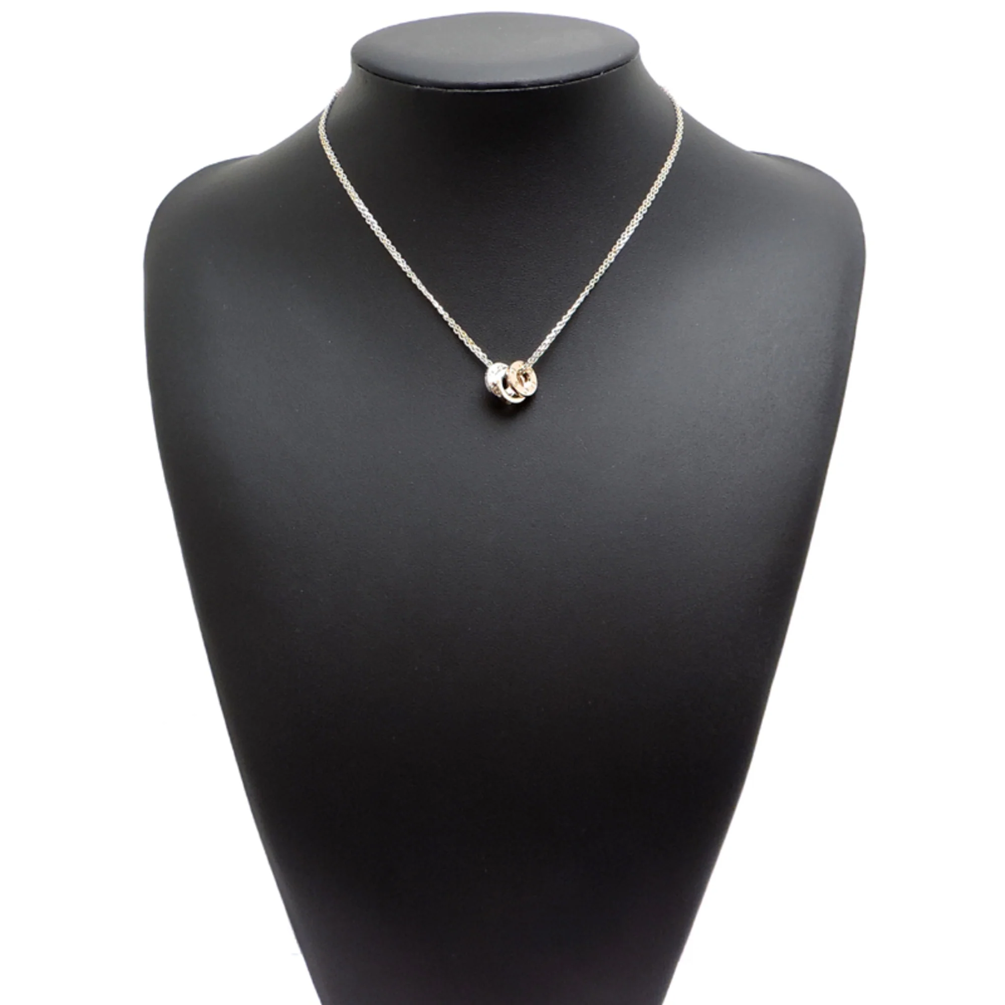 Pendant Necklace 18K Rose Gold and 18K White Gold with Diamond - Image 9
