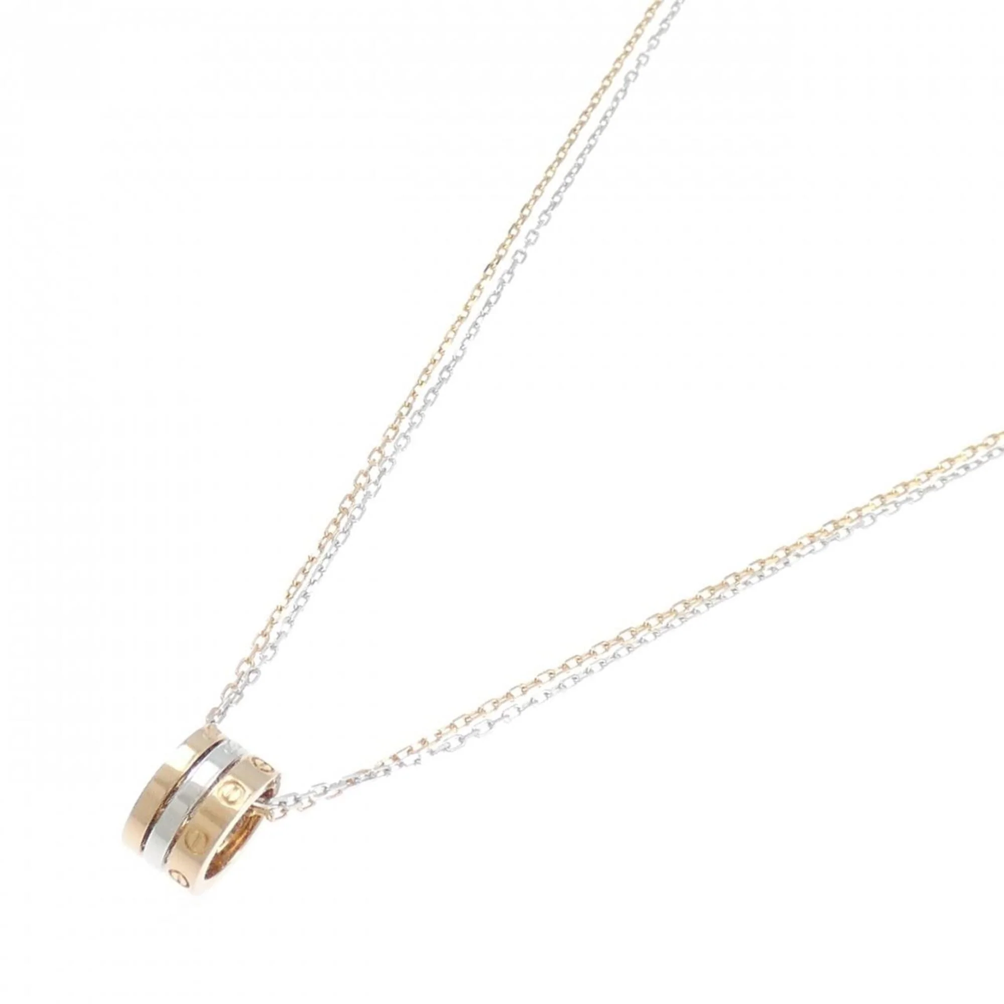 Pendant Necklace 18K Rose Gold and 18K White Gold with Diamond - Image 2