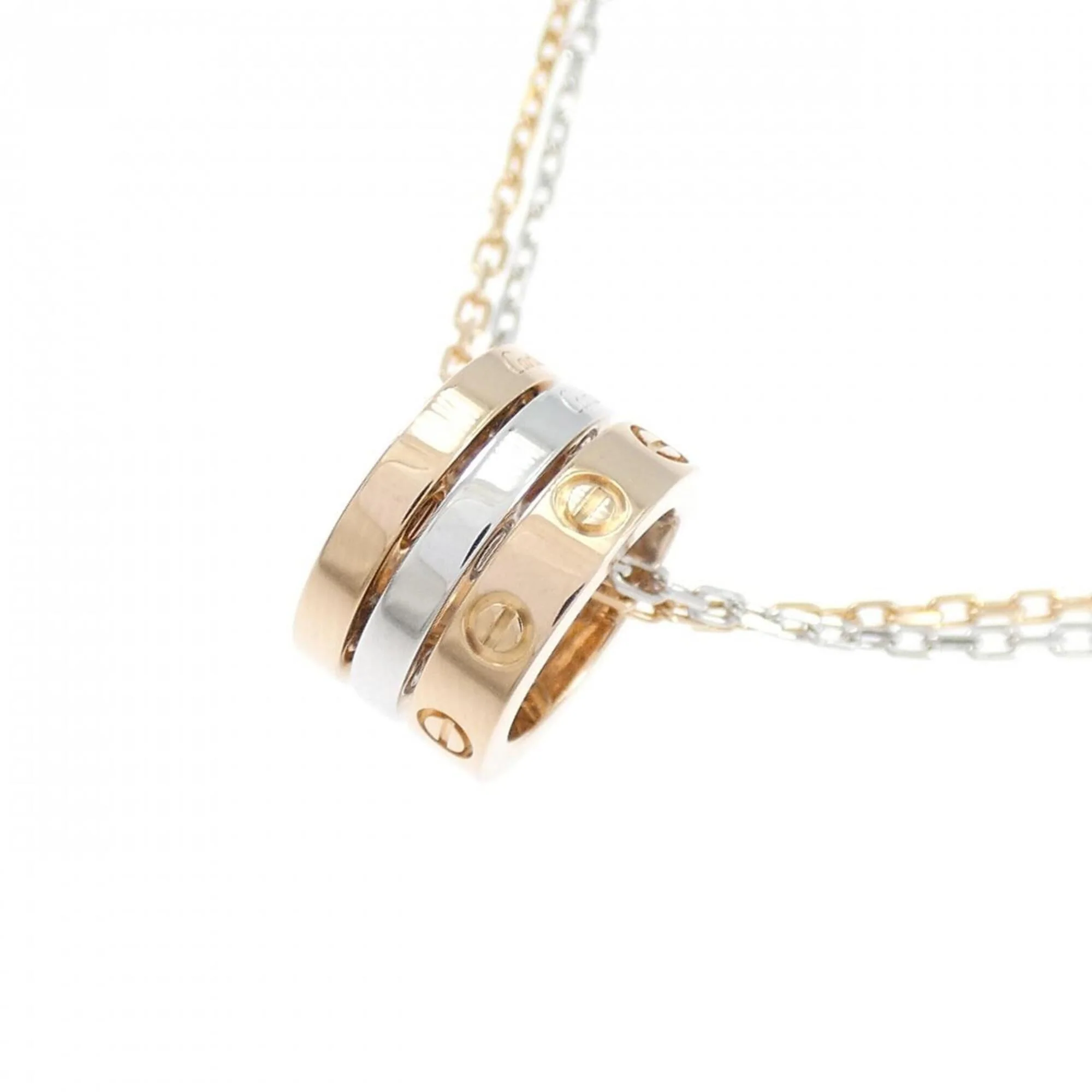 Pendant Necklace 18K Rose Gold and 18K White Gold with Diamond - Image 3