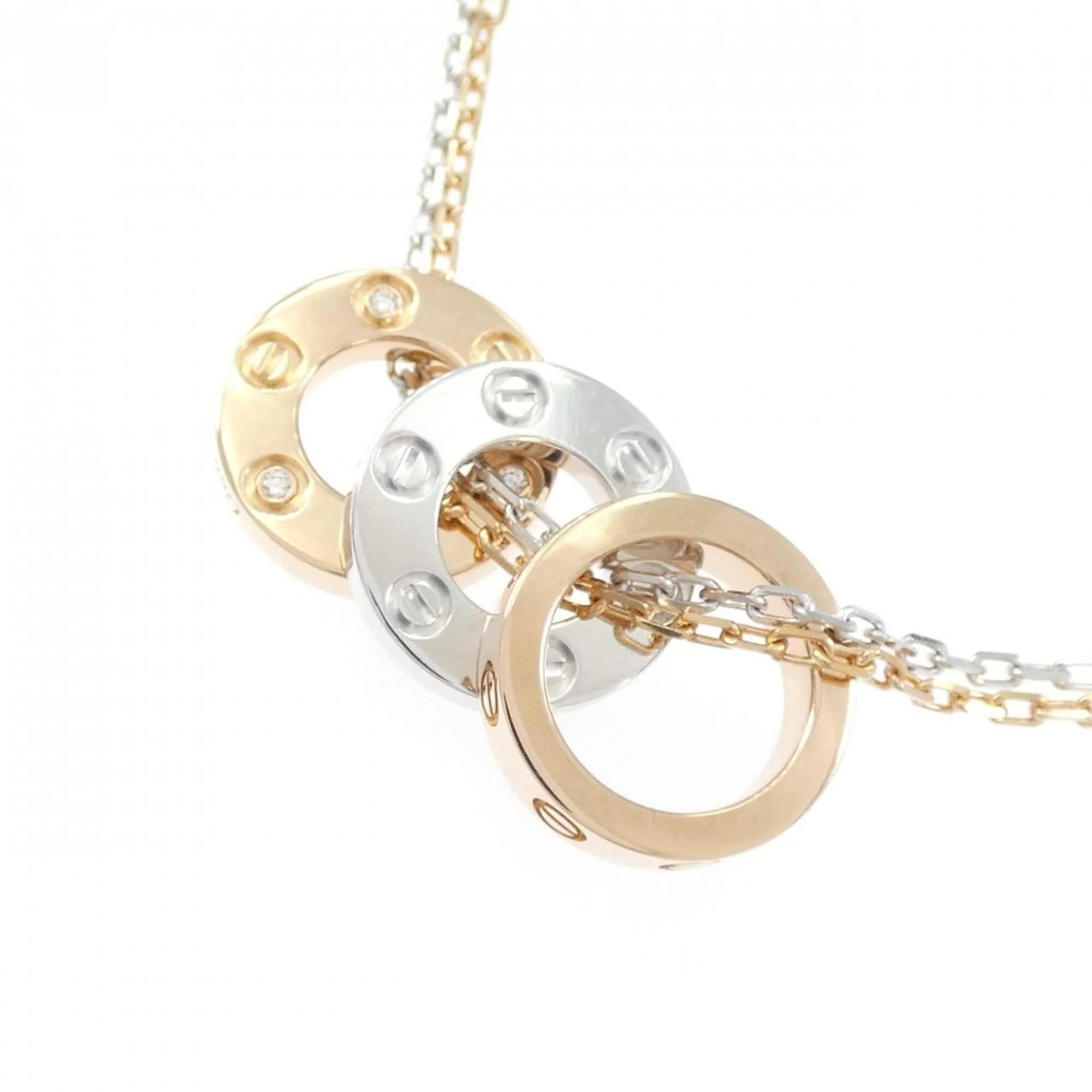 Pendant Necklace 18K Rose Gold and 18K White Gold with Diamond - Image 4