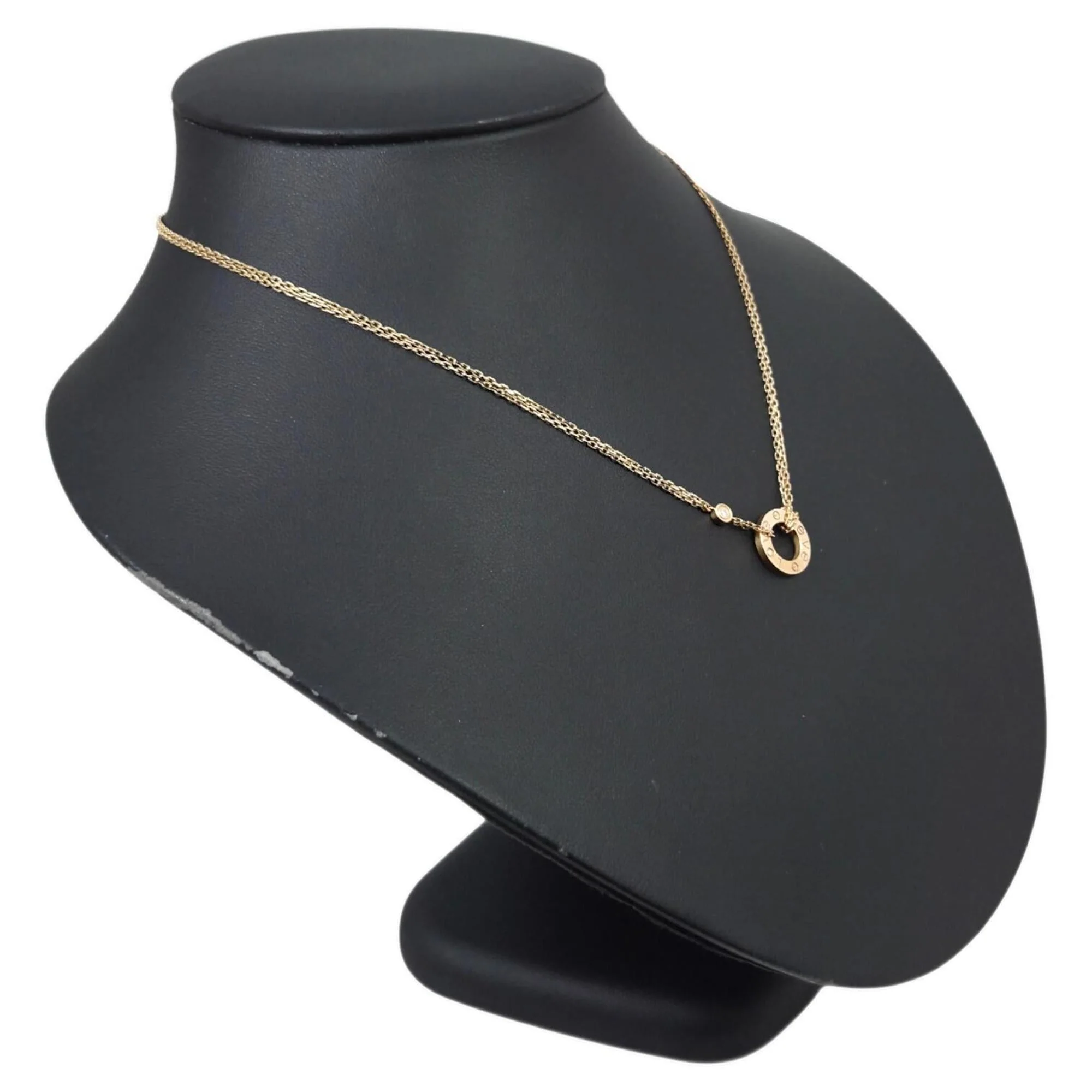 Pendant Necklace 18K Rose Gold with Diamond Double Chain - Image 5
