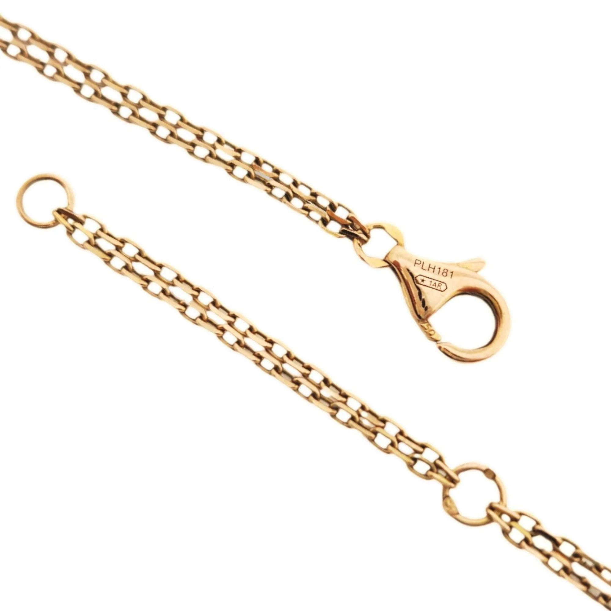 Pendant Necklace 18K Rose Gold with Diamond Double Chain - Image 8