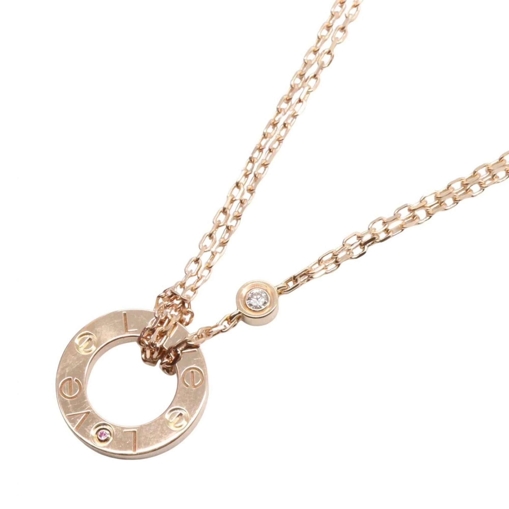 Pendant Necklace 18K Rose Gold with Diamonds and Sapphires