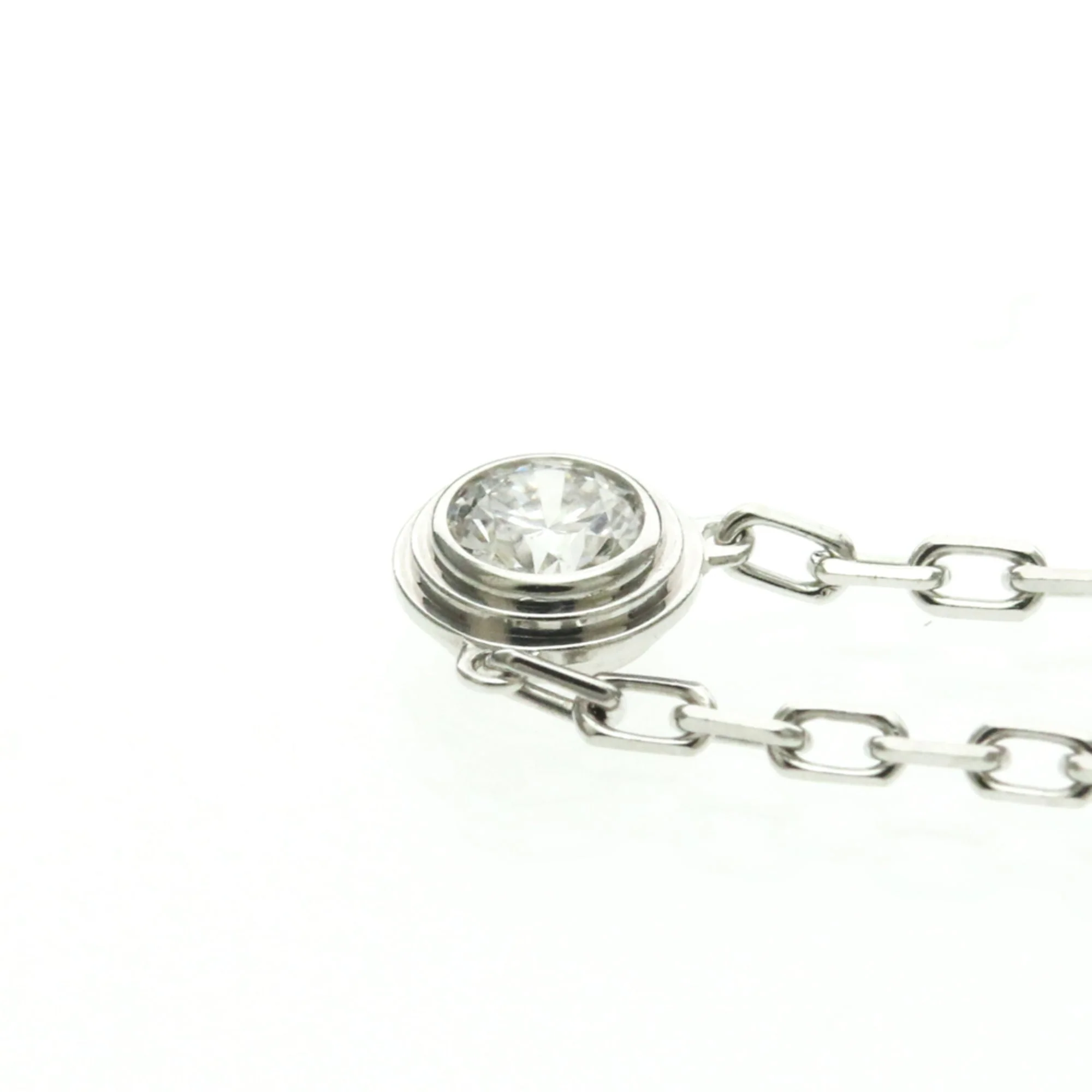 Pendant Necklace 18K White Gold Small with Diamond - Image 3