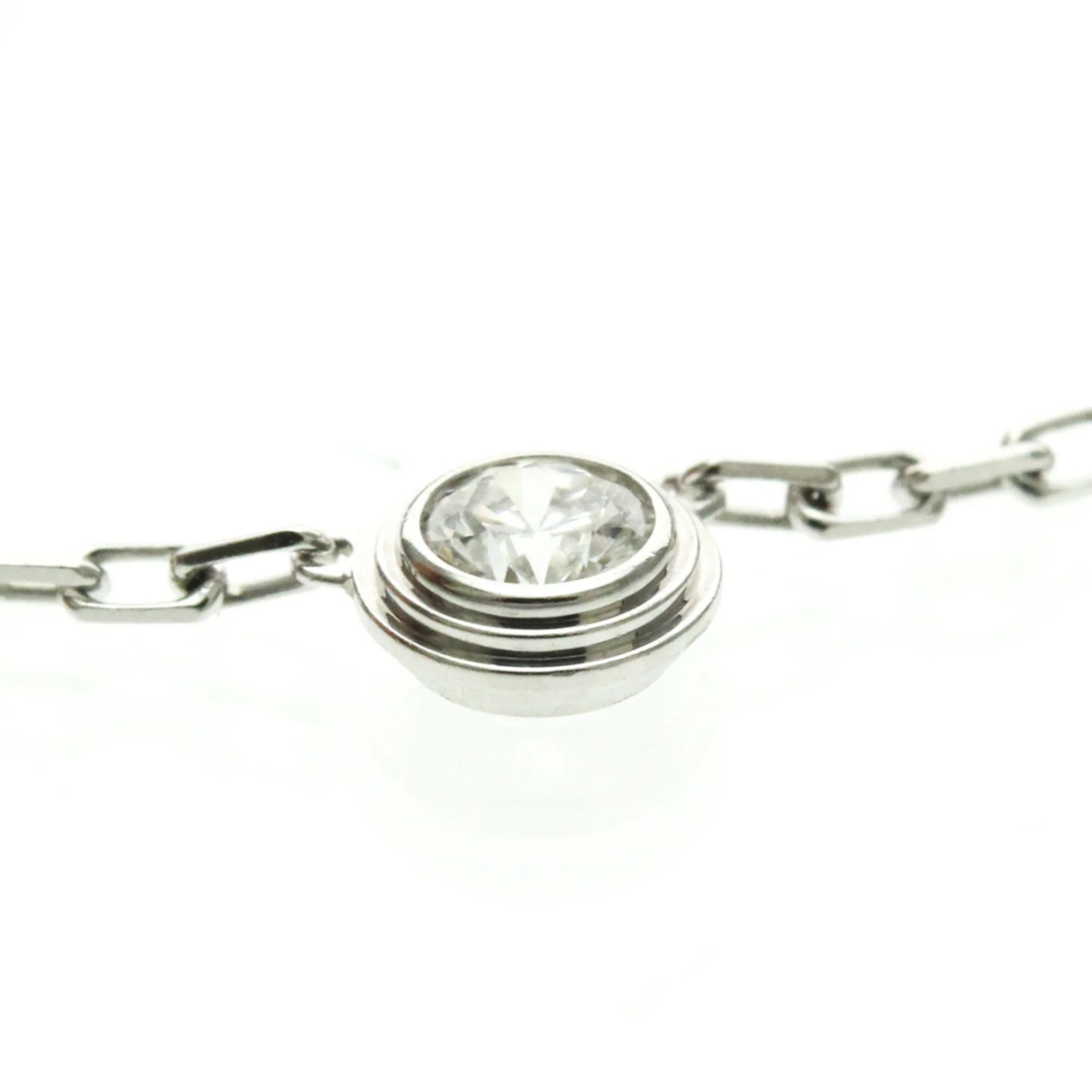 Pendant Necklace 18K White Gold Small with Diamond - Image 4