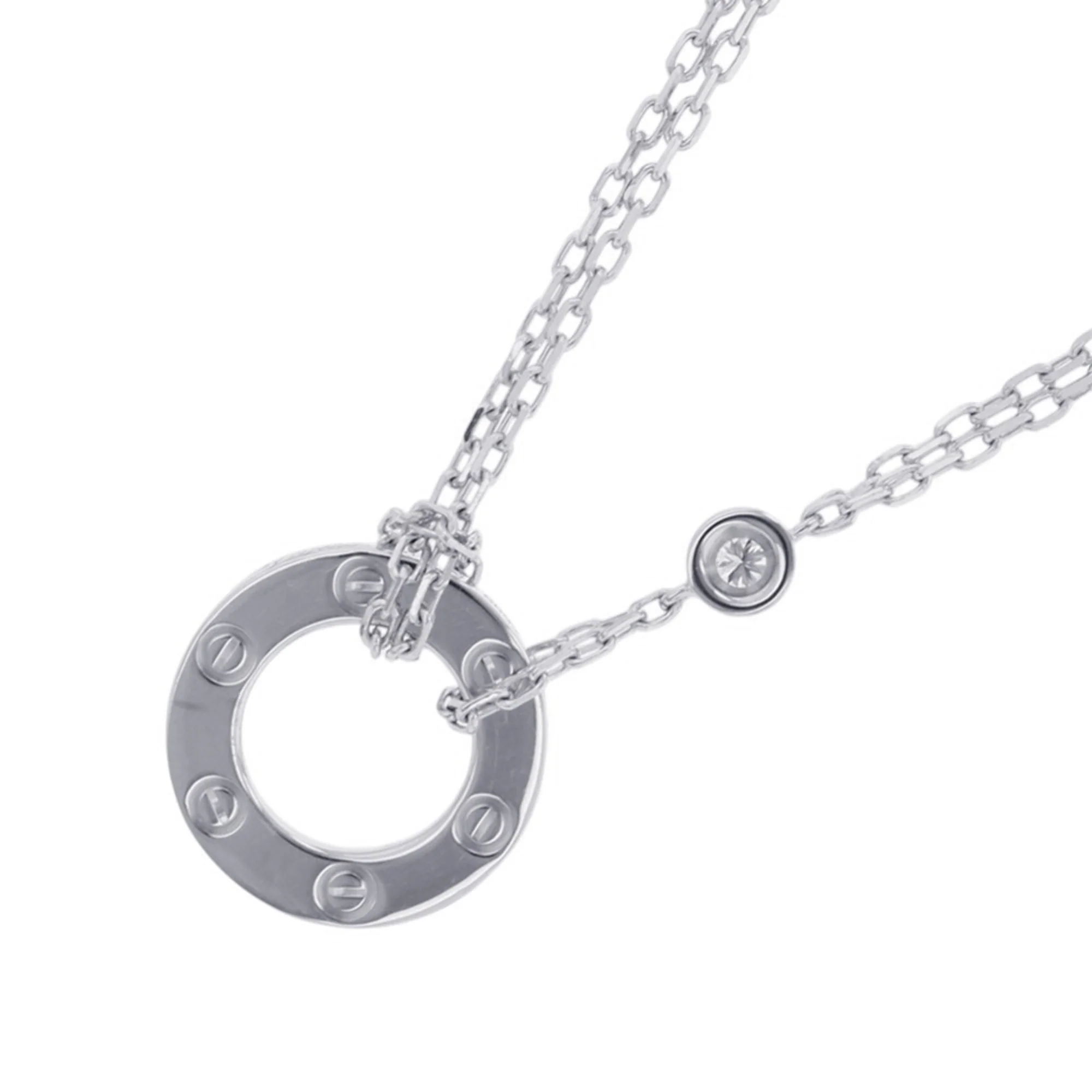 Pendant Necklace 18K White Gold with Diamond - Image 3