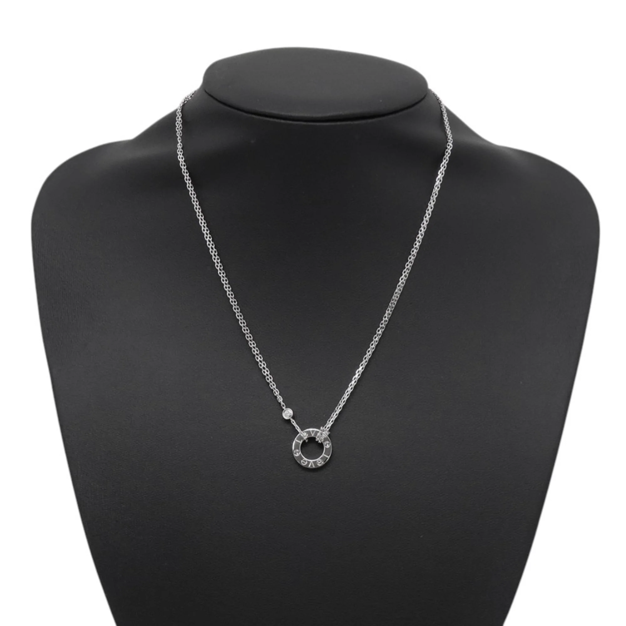 Pendant Necklace 18K White Gold with Diamond - Image 4