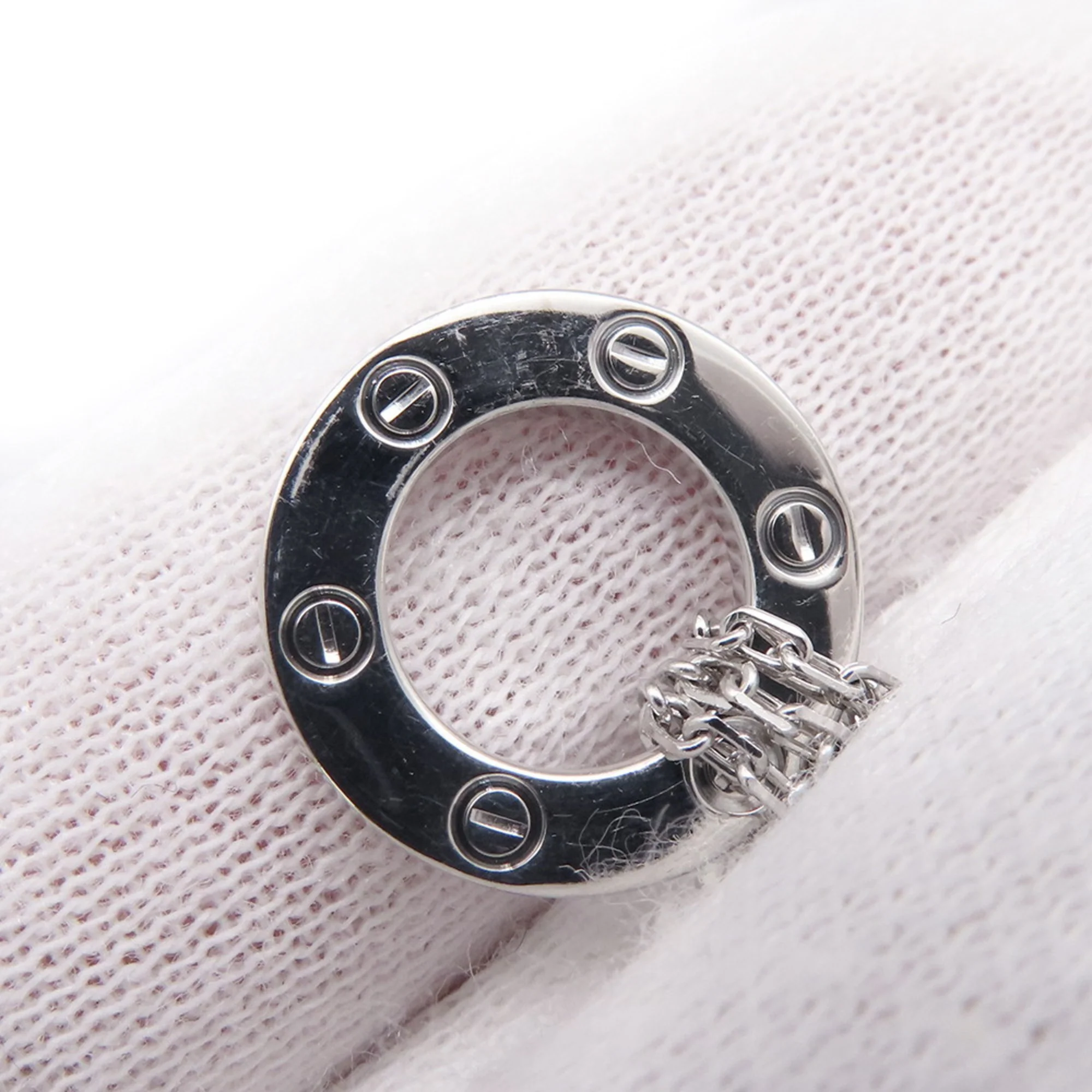 Pendant Necklace 18K White Gold with Diamond - Image 7