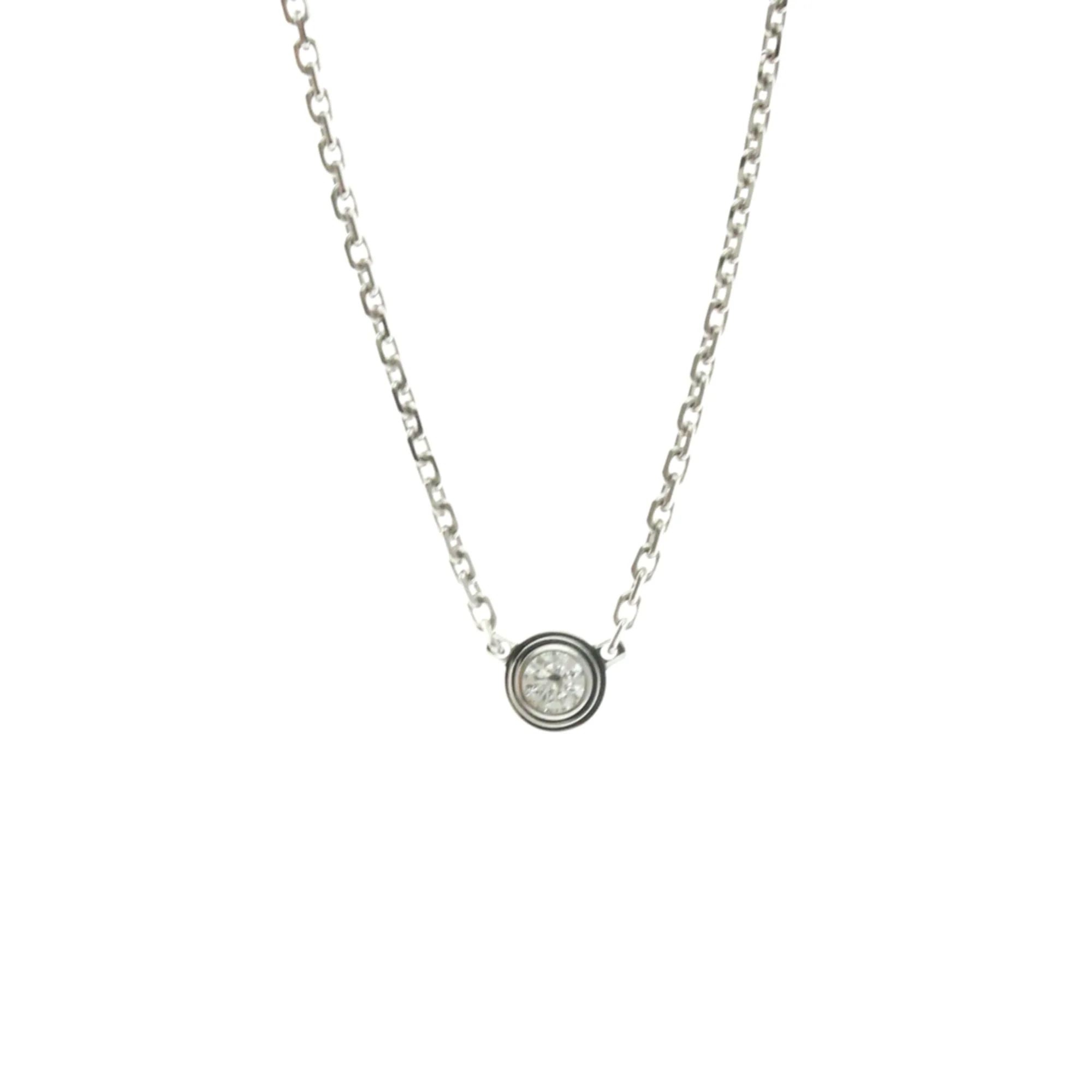 Pendant Necklace 18K White Gold With Diamond