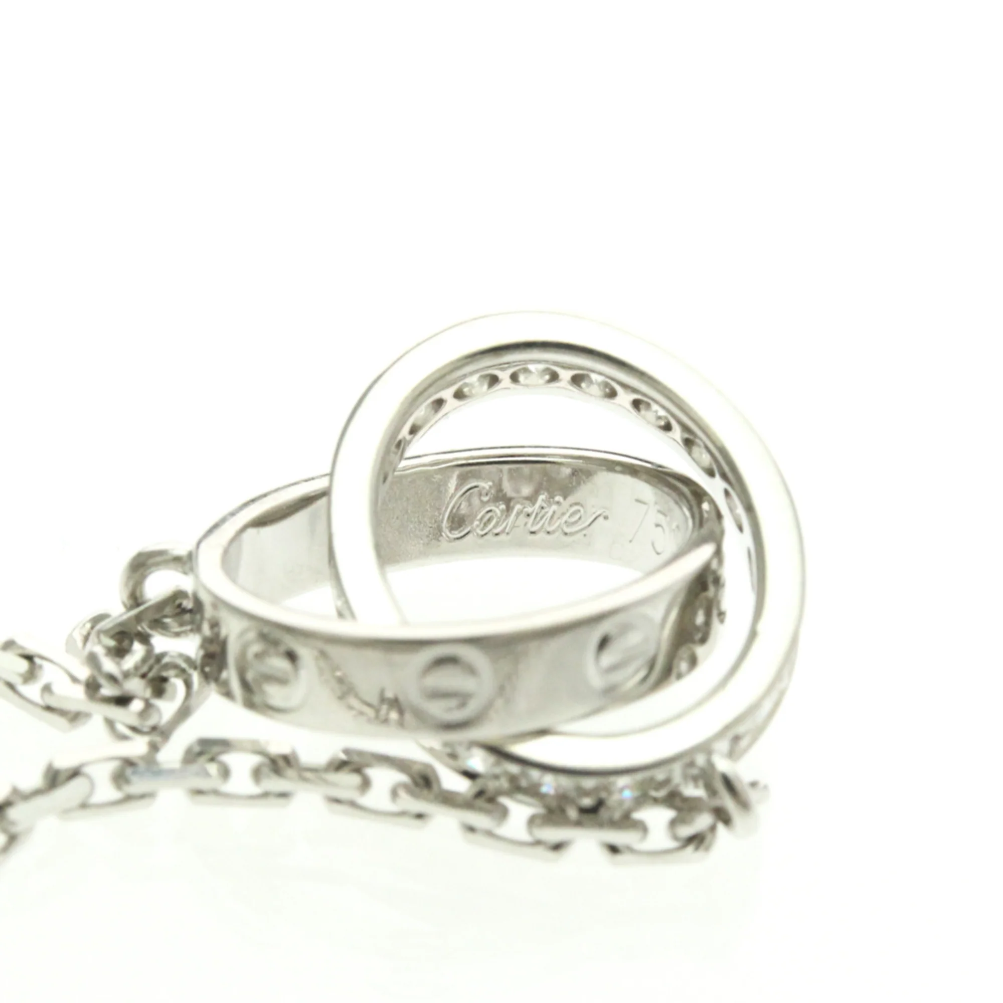 Pendant Necklace 18K White Gold with Diamond - Image 8