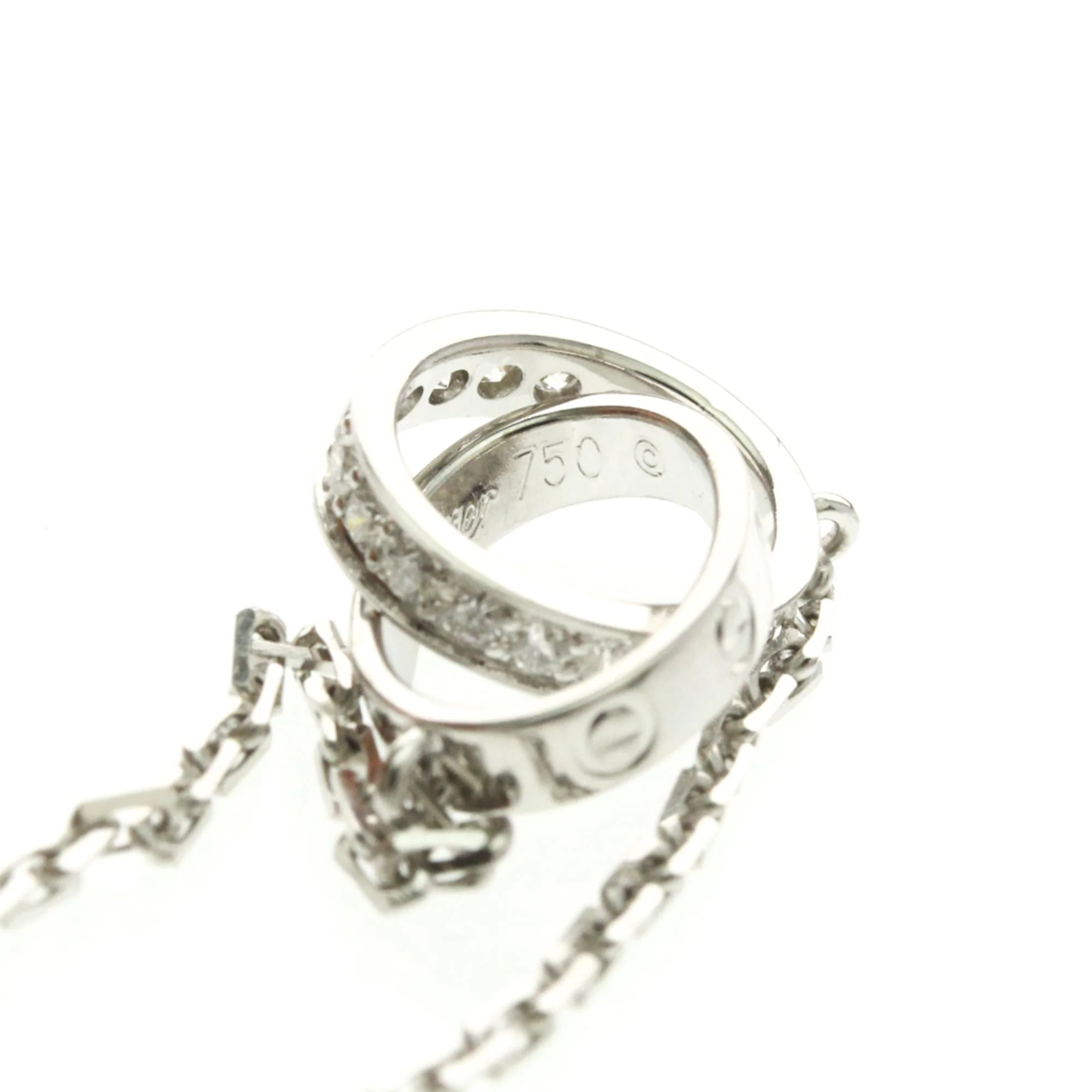 Pendant Necklace 18K White Gold with Diamond - Image 9